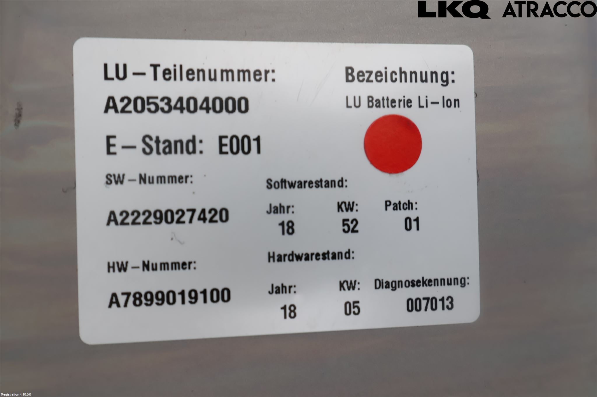Mercedes-Benz MB C-KLASS (W205) 14-21 Batteri Högspänning