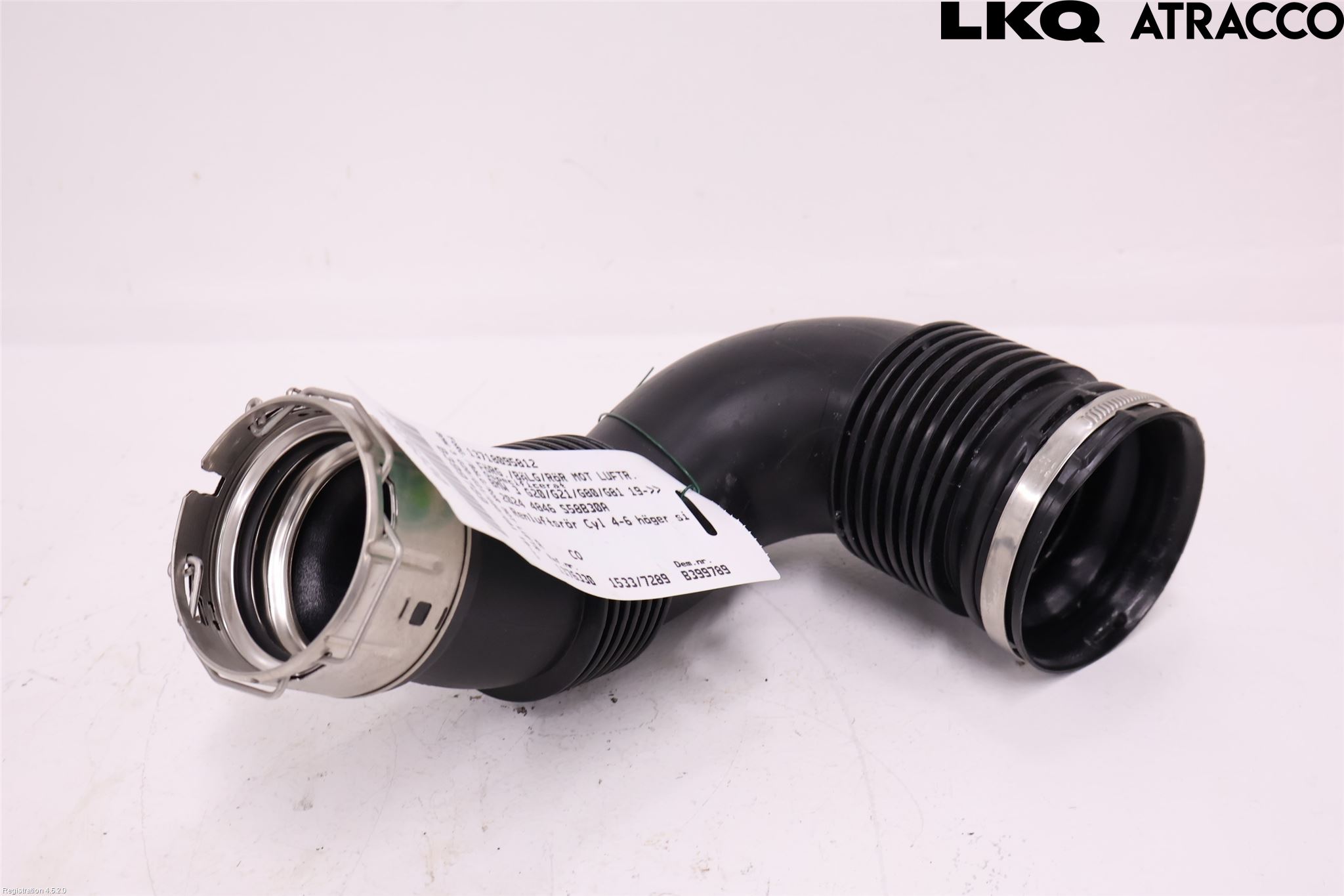 BMW 3 G20/G21/G80/G81 19- Förg-Bälg-Rör Mot Luftr