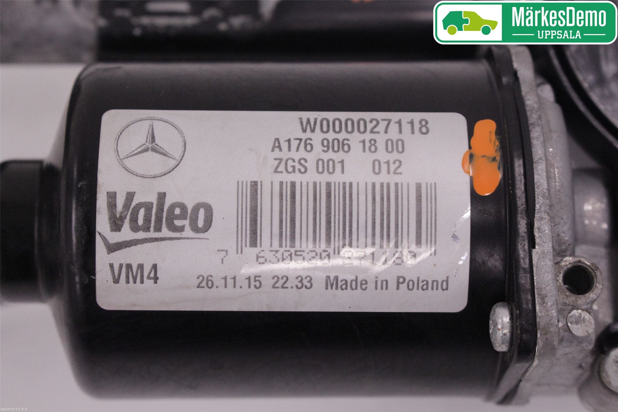 Mercedes-Benz MB CLA-KLASS (C117/X117) 13-19 Torkarmotor Vindruta
