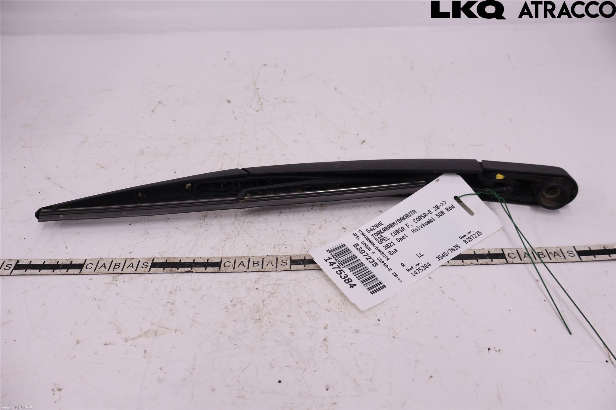 Opel CORSA F, CORSA-E 20- Torkararm-Bakruta