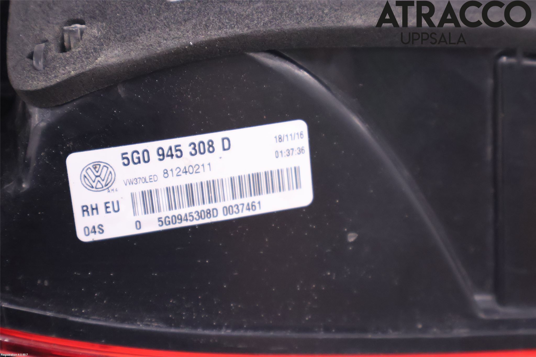 Volkswagen VW GOLF / E-GOLF VII 13-20 Bakljus Lucka Hö