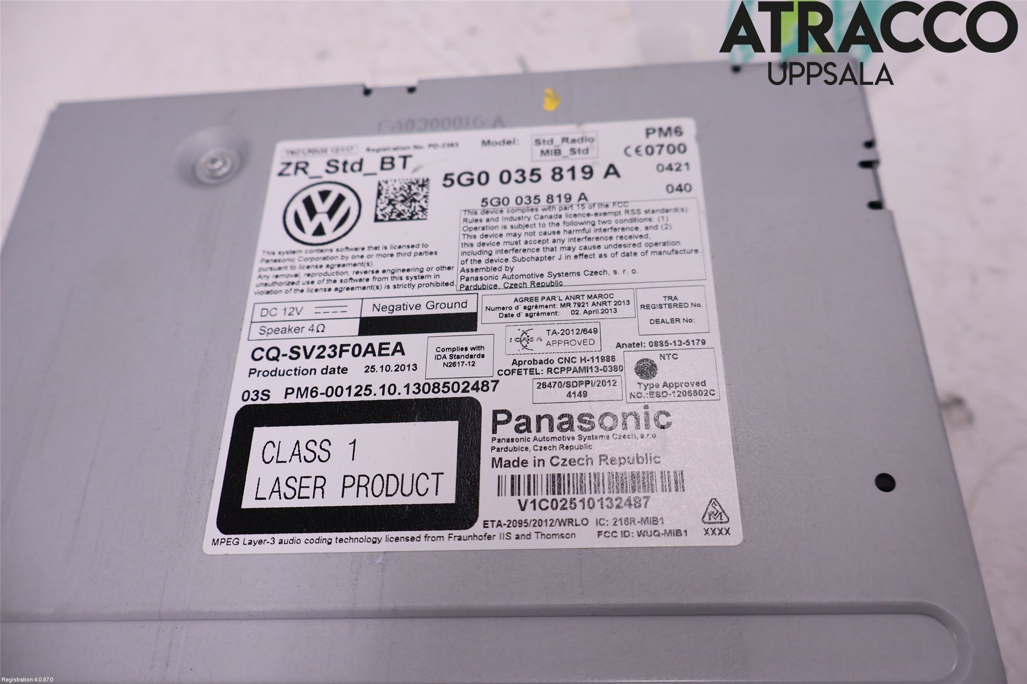 Volkswagen VW GOLF / E-GOLF VII 13-20 Cd Radio - Multimediapanel
