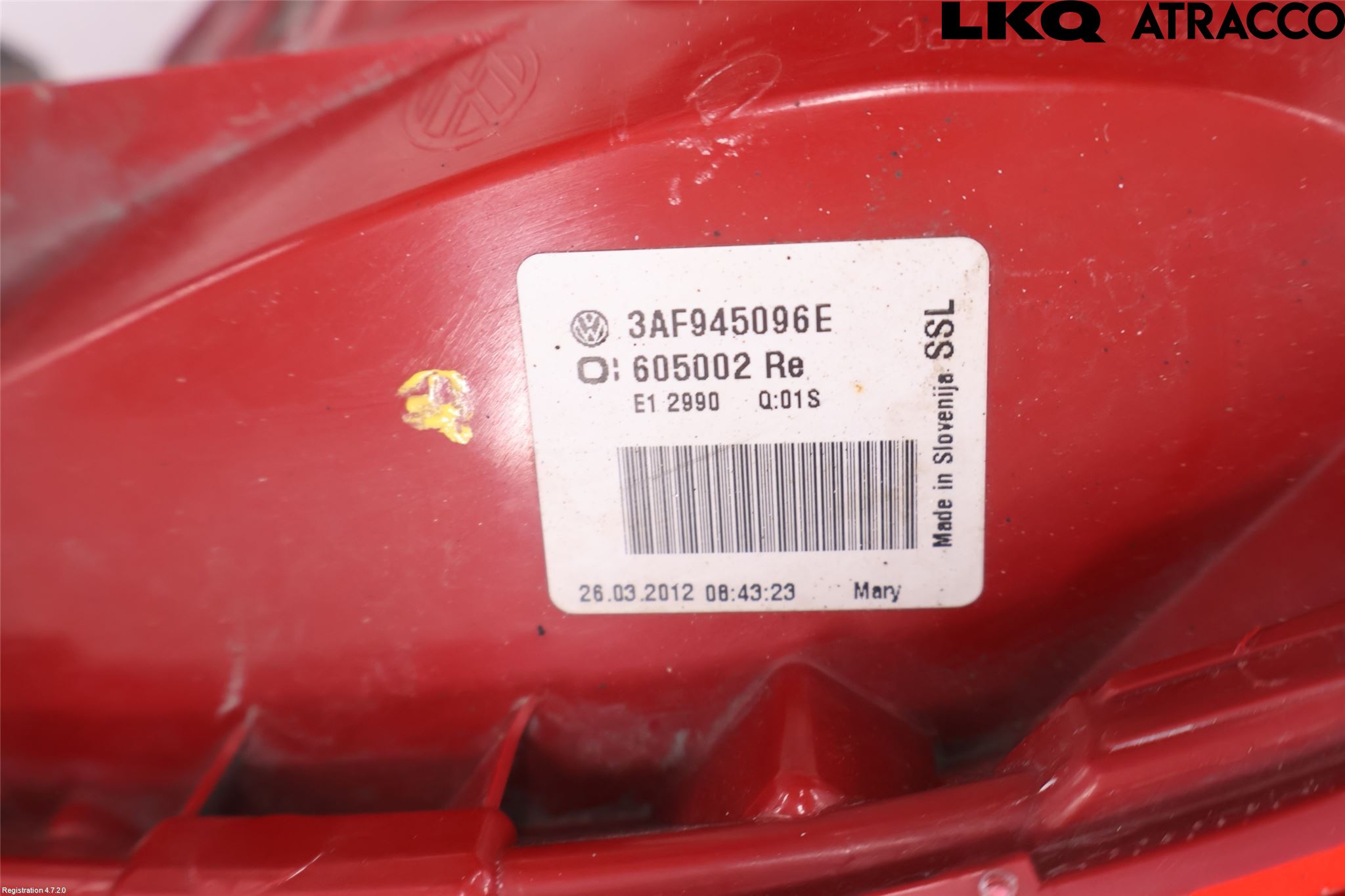 Volkswagen VW PASSAT 11-14 Bakljus Höger