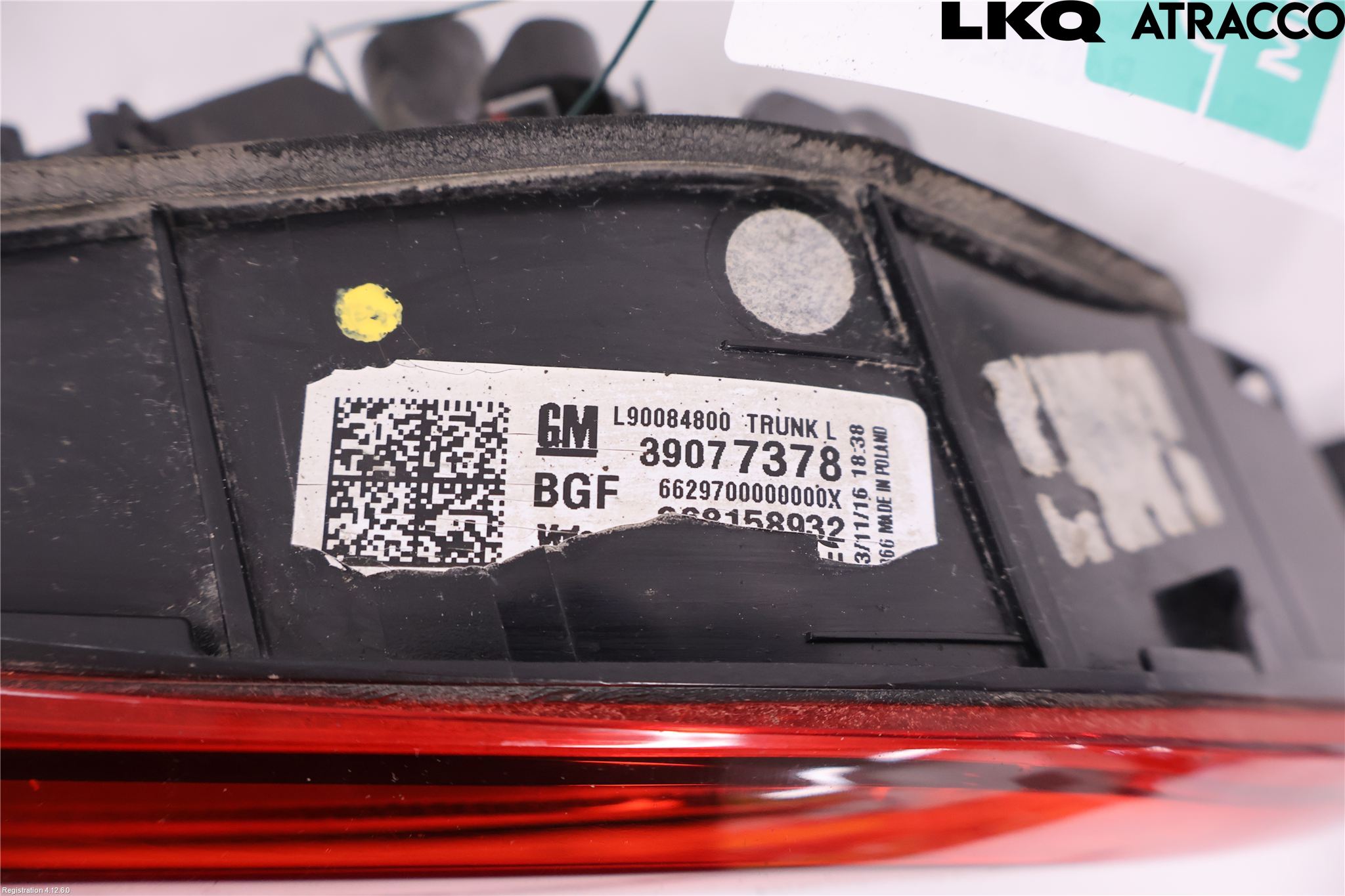 Opel ASTRA K 16-22 Bakljus Lucka Vä