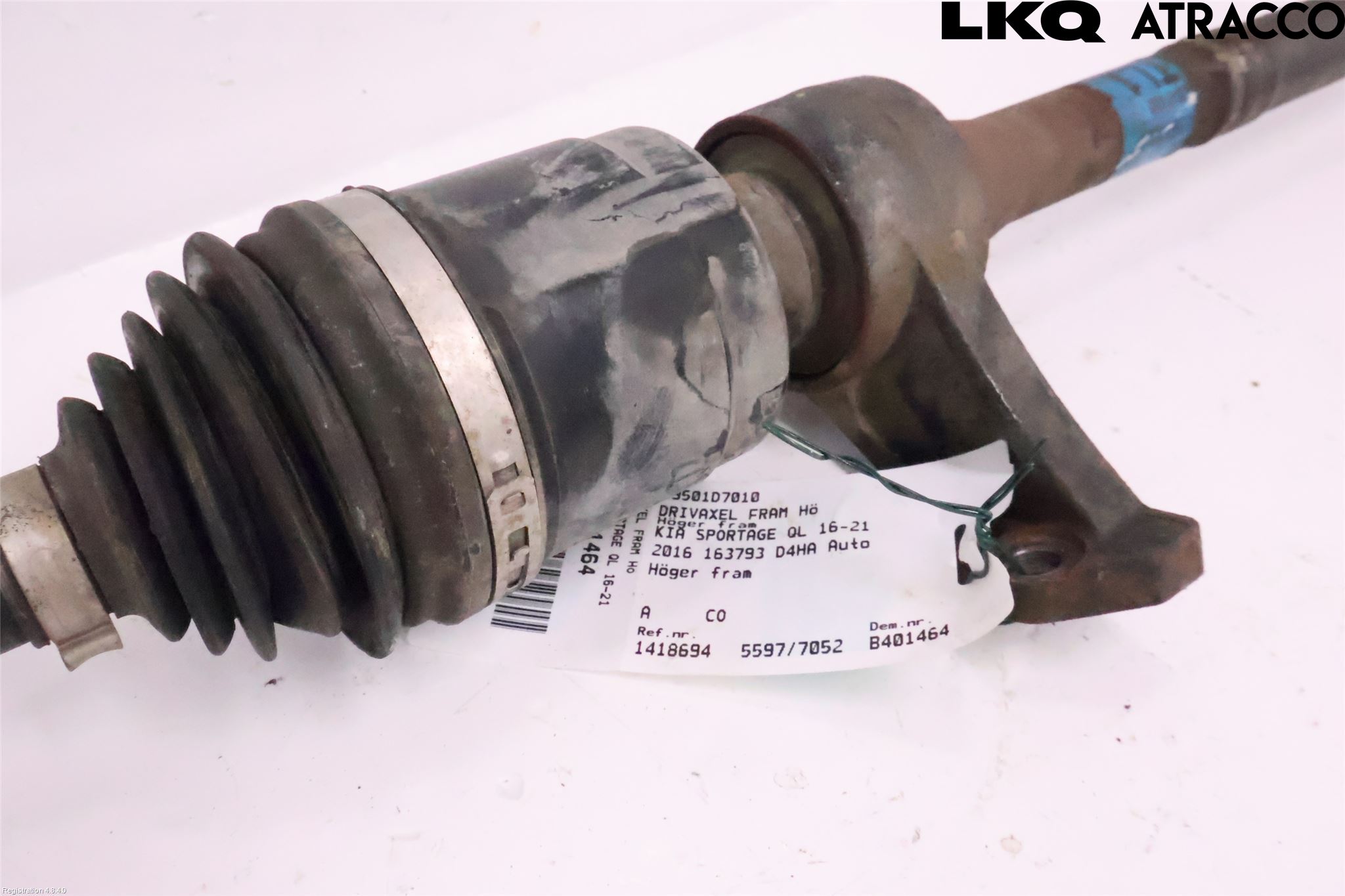Kia SPORTAGE (QL) 16-21 Drivaxel Fram Höger