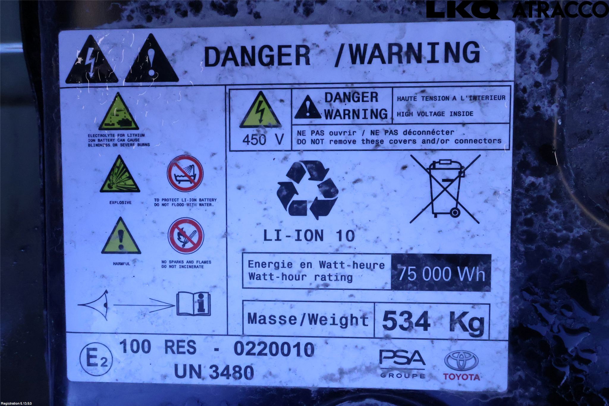 Toyota PROACE II 16- Batteri Högspänning