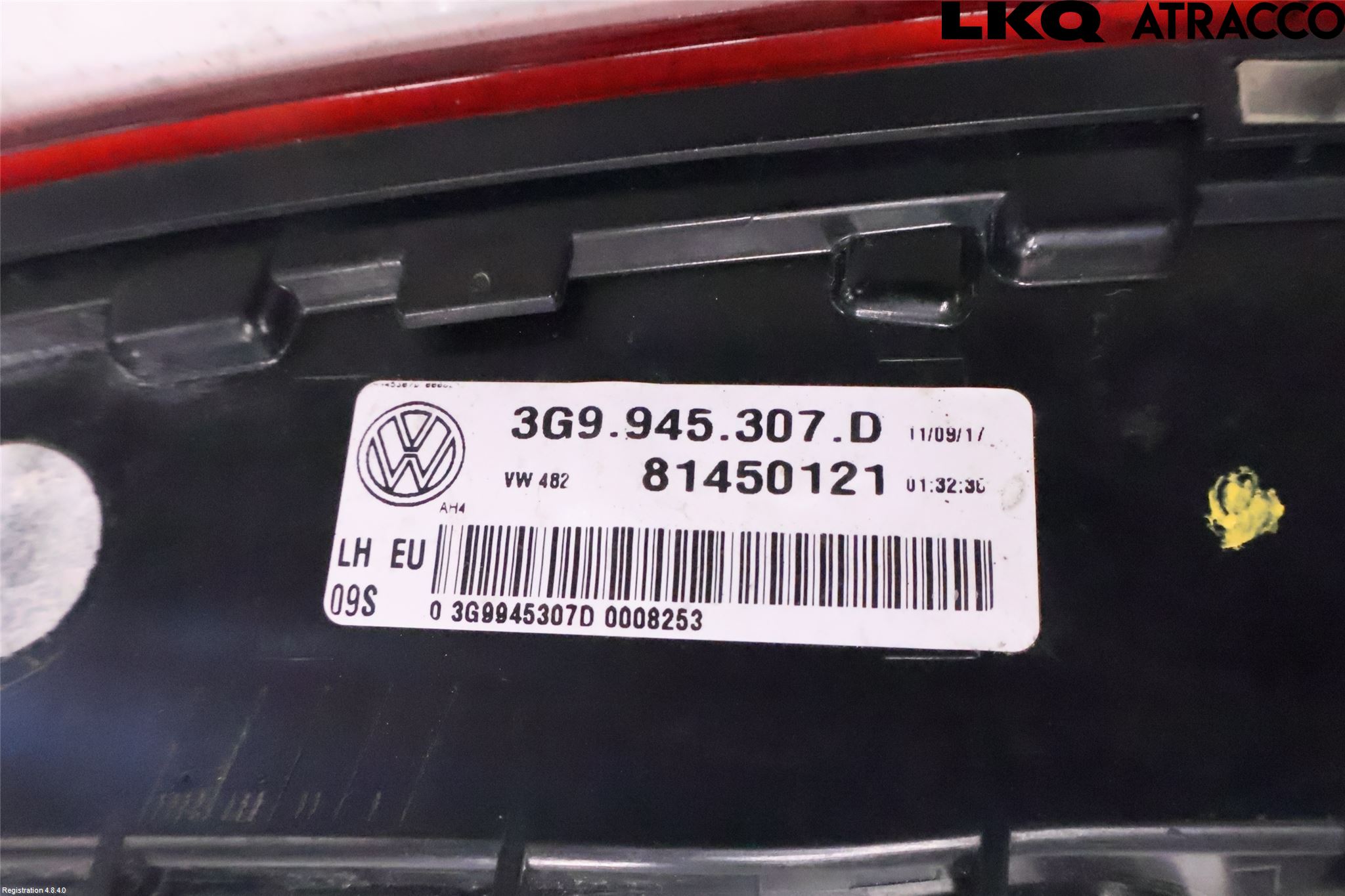Volkswagen VW PASSAT 15-19 Bakljus Lucka Vä