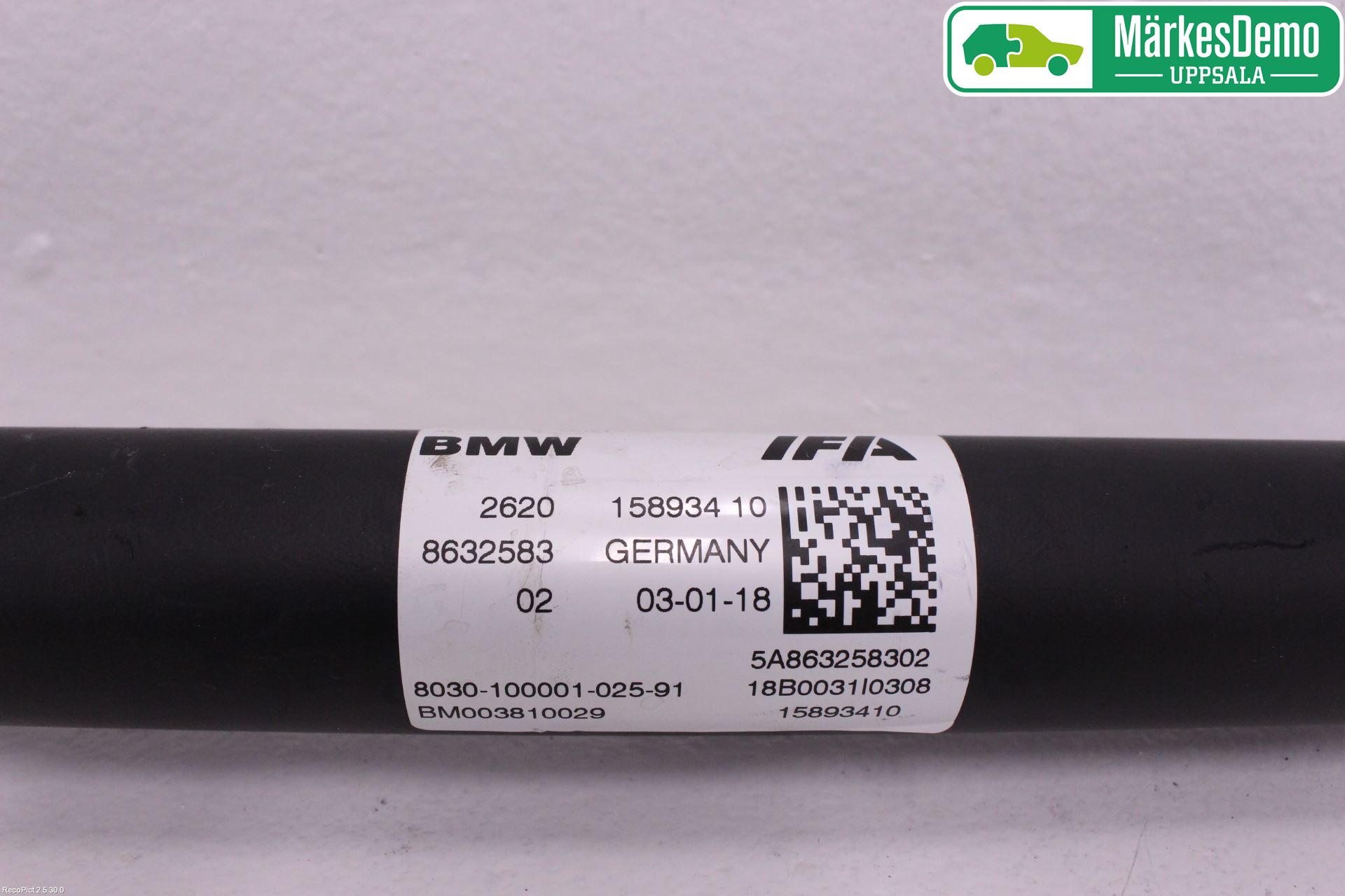 BMW 5 G30/G31/F90 17-23 Mellanaxel Främre 4Wd