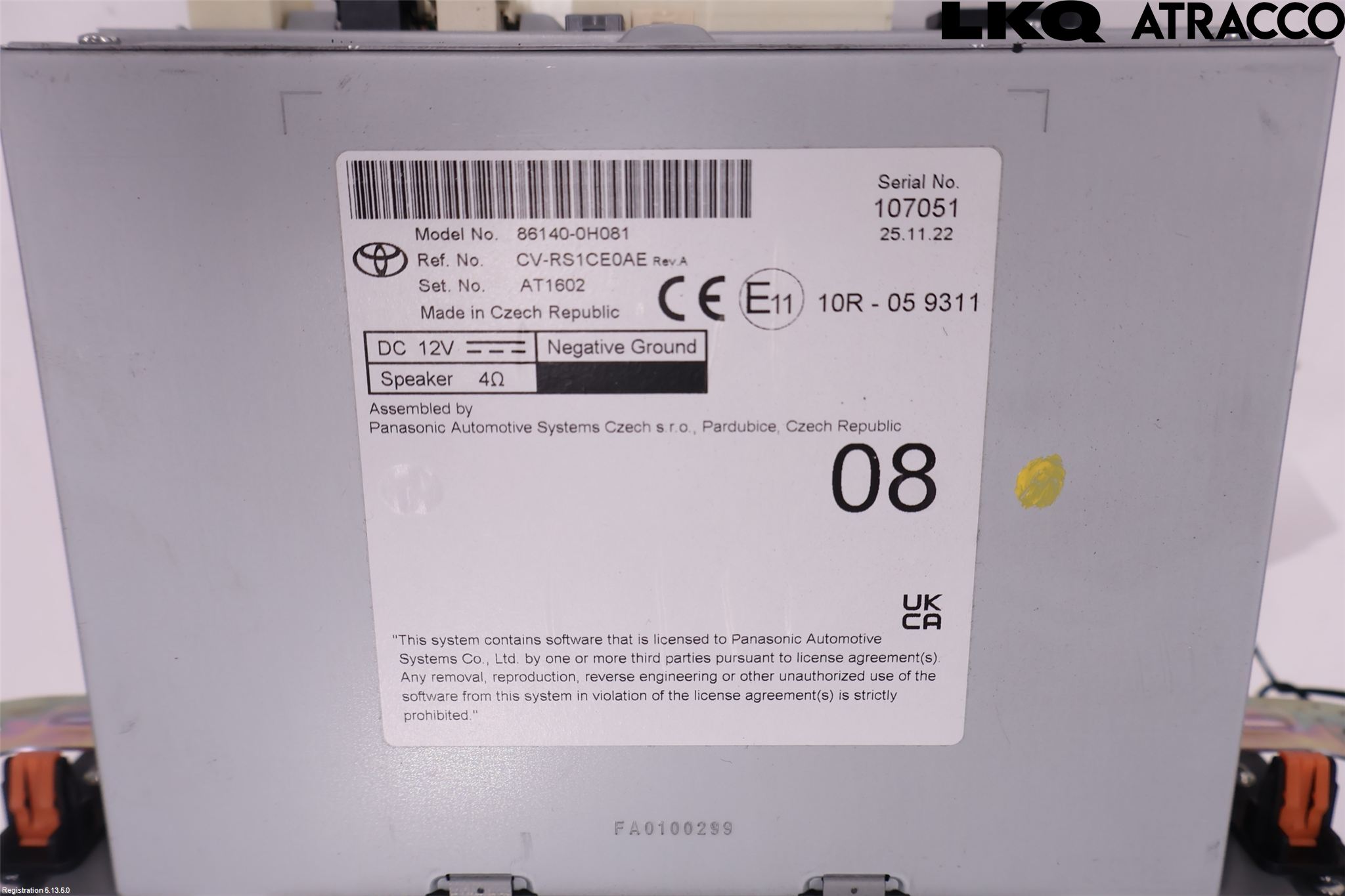 Toyota AYGO X AB70 22- Cd Radio - Multimediapanel