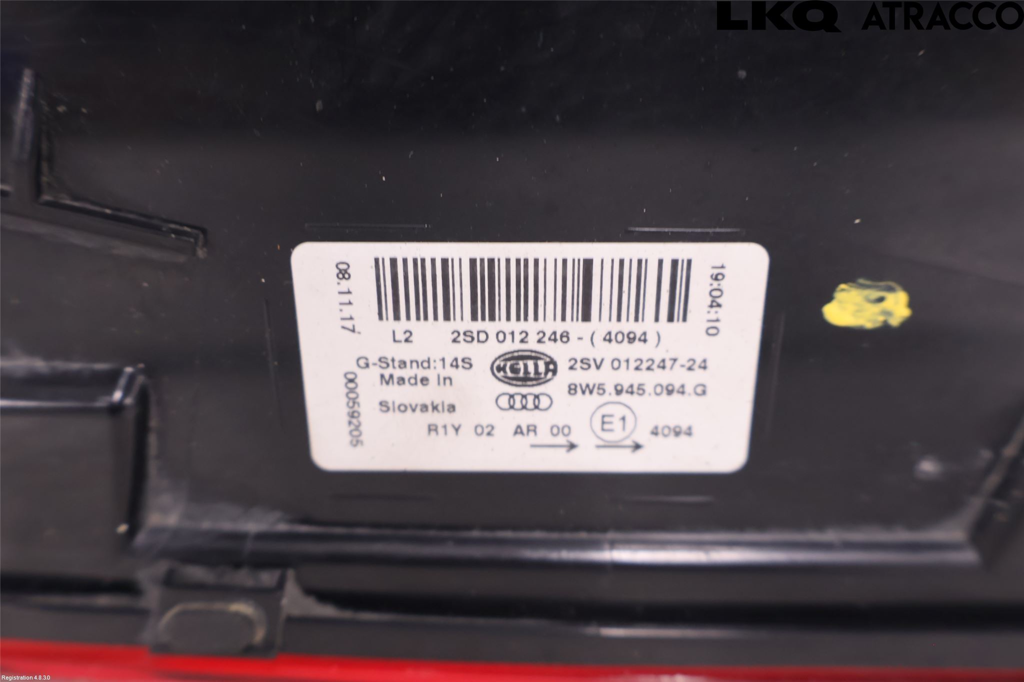 Audi A4/S4 B9 16-19 Bakljus Lucka Hö