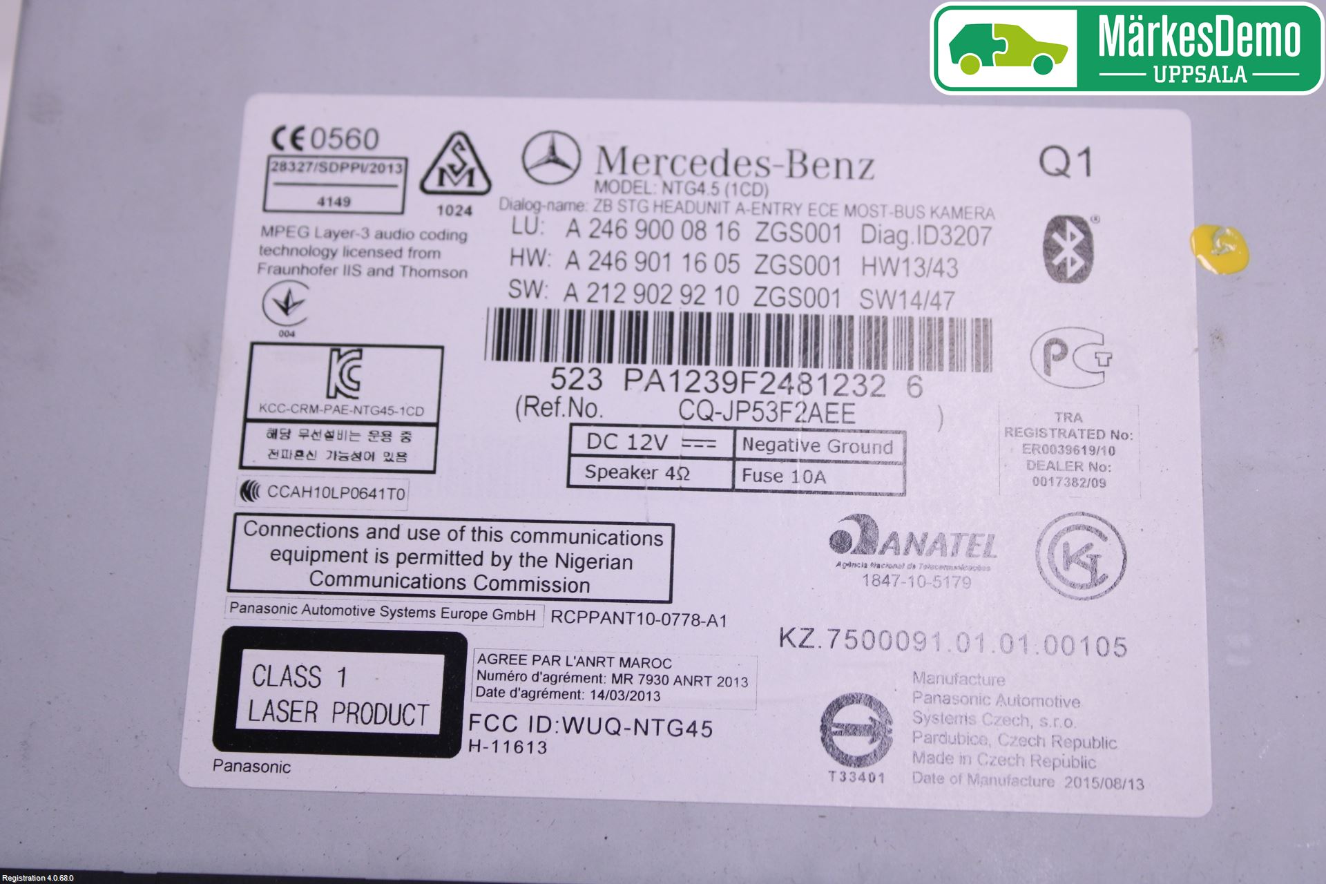 Mercedes-Benz MB A-KLASS (W176) 13-18 Cd Radio - Multimediapanel