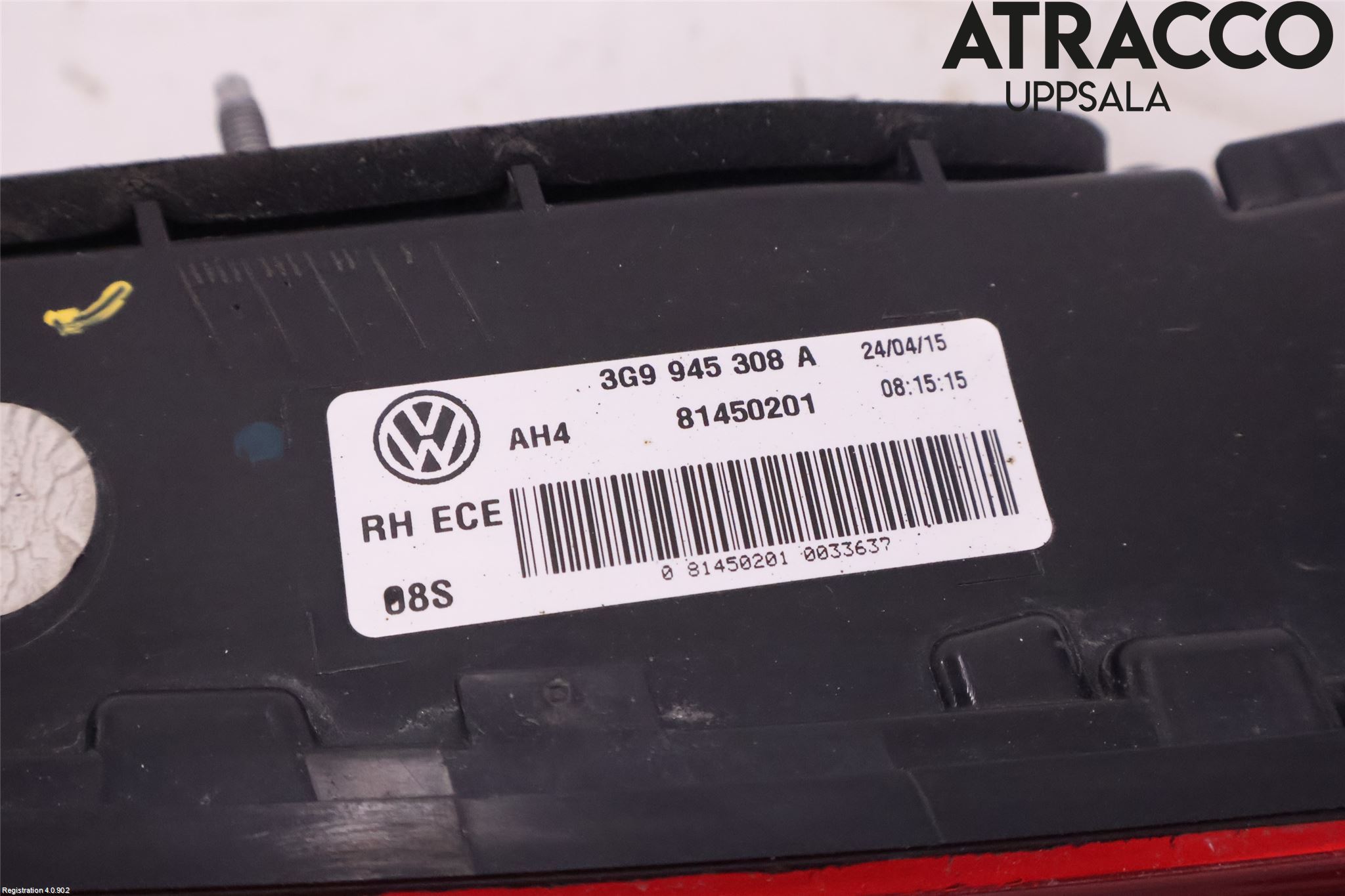 Volkswagen VW PASSAT 15-19 Bakljus Lucka Hö