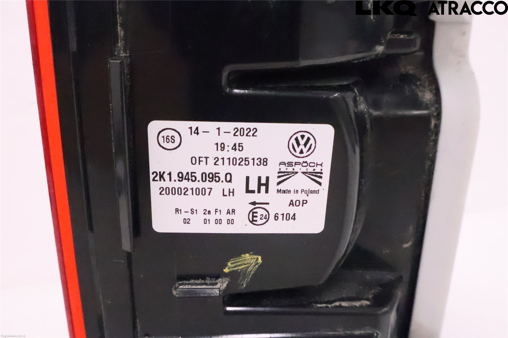 Volkswagen VW CADDY 16-20 Bakljus Vänster