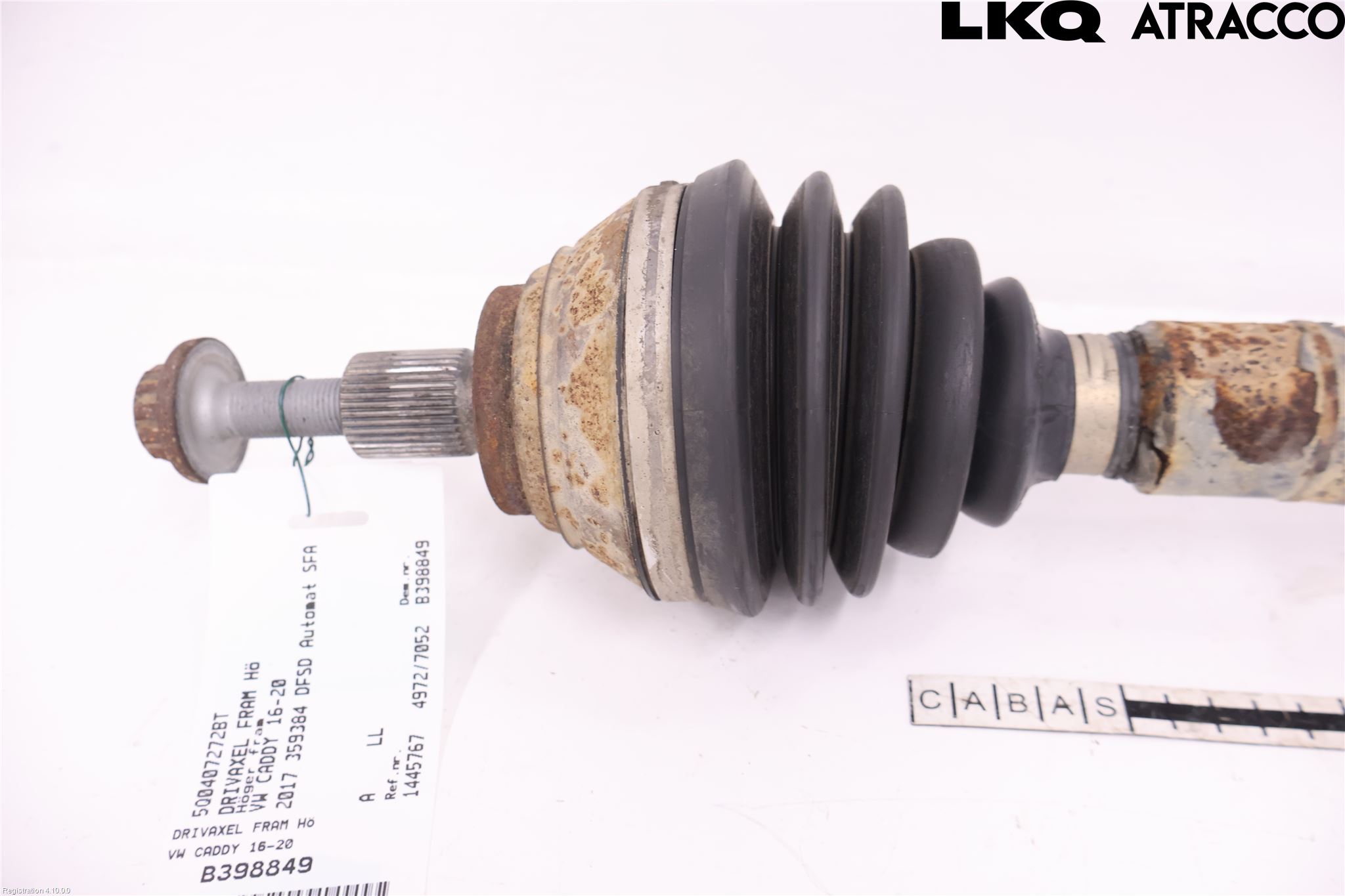 Volkswagen VW CADDY 16-20 Drivaxel Fram Höger