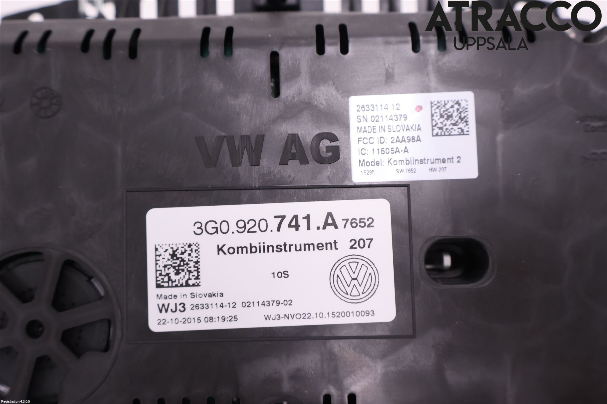 Volkswagen VW PASSAT 15-19 Instrument Komb