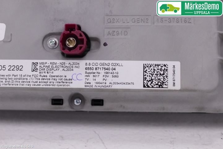BMW 3 G20/G21/G80/G81 19- Bildskärm