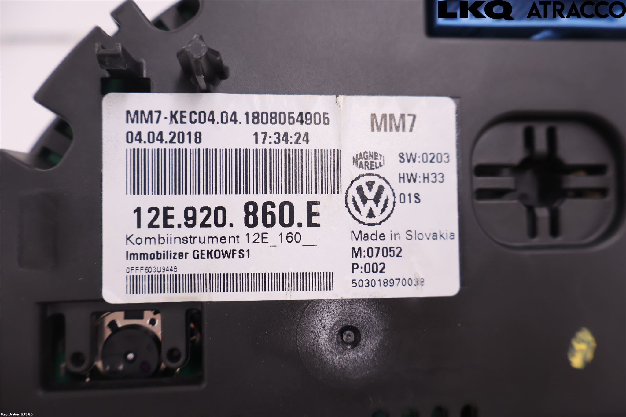 Volkswagen VW UP! / E-UP! Instrument Komb
