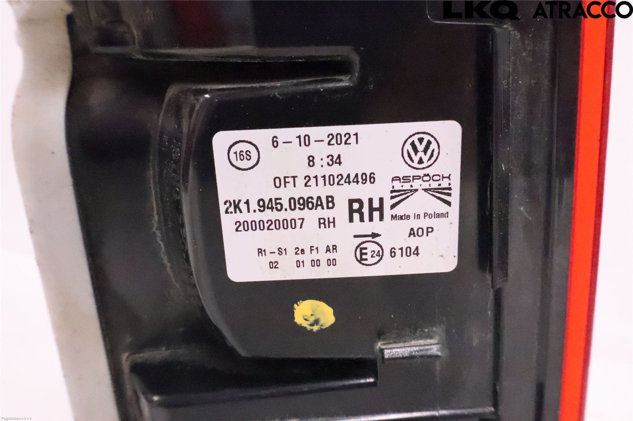 Volkswagen VW CADDY 16-20 Bakljus Höger