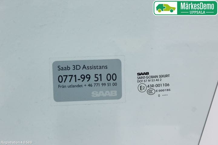 Saab 9-5 10-12 Dörruta Fram Vänster