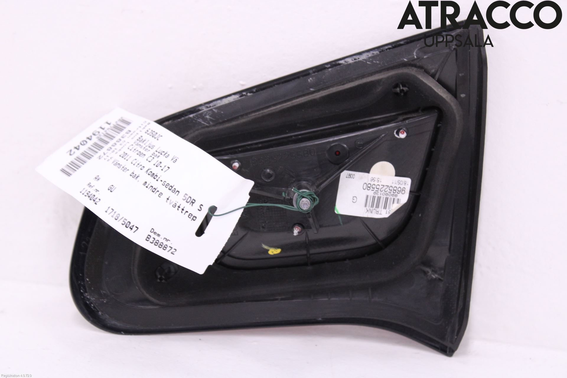 Citroen C3 10-17 Bakljus Lucka Vä