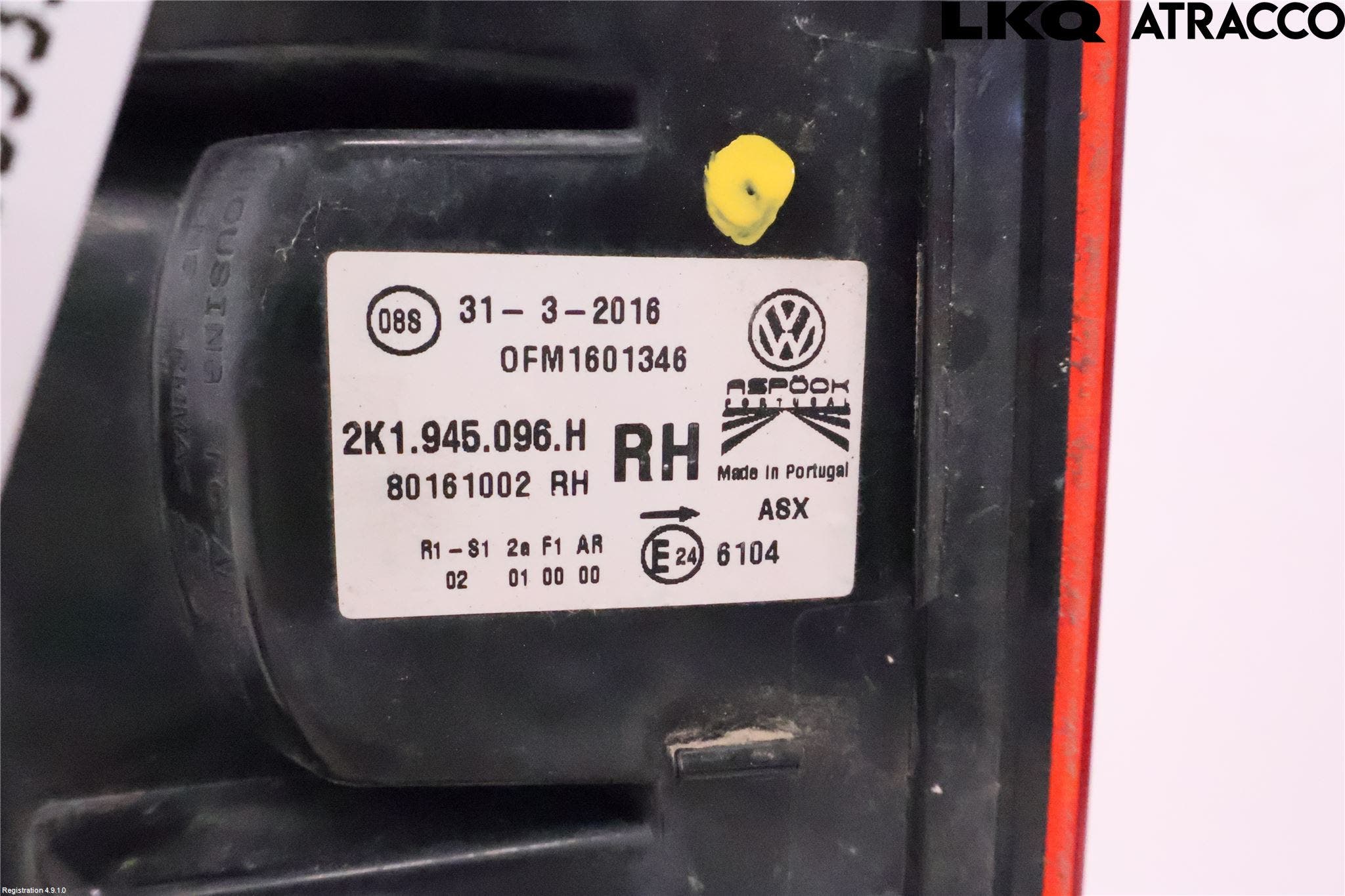 Volkswagen VW CADDY 16-20 Bakljus Höger