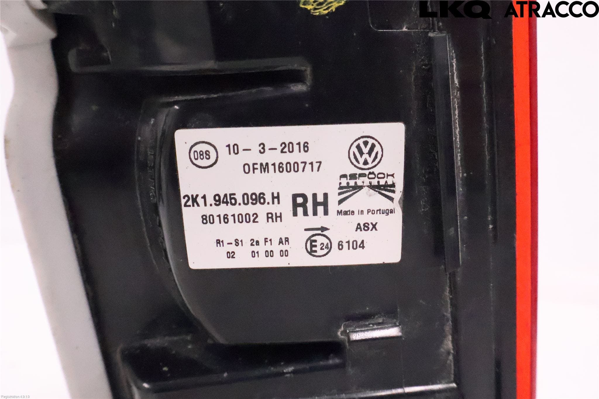 Volkswagen VW CADDY 16-20 Bakljus Höger