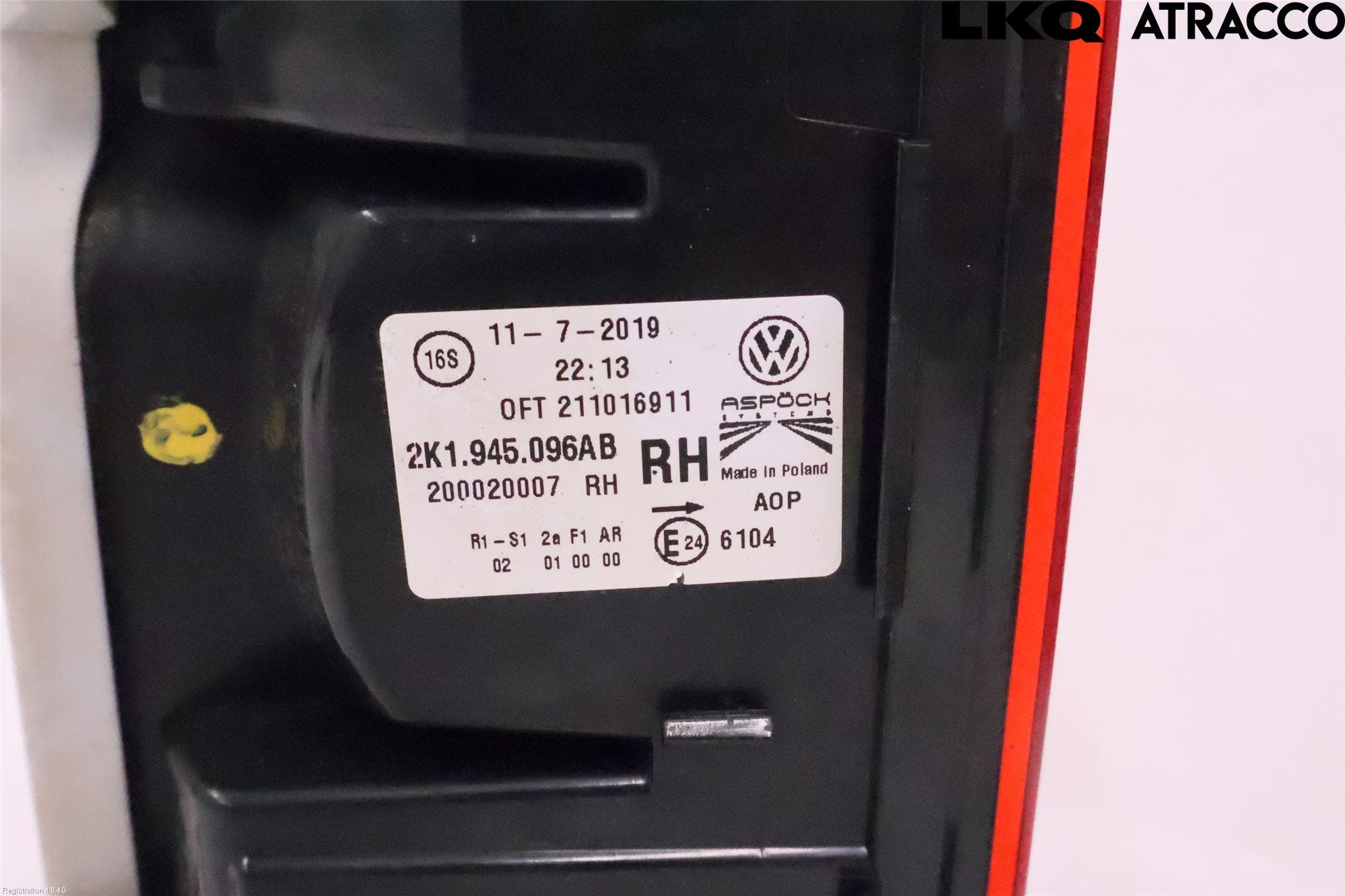 Volkswagen VW CADDY 16-20 Bakljus Höger