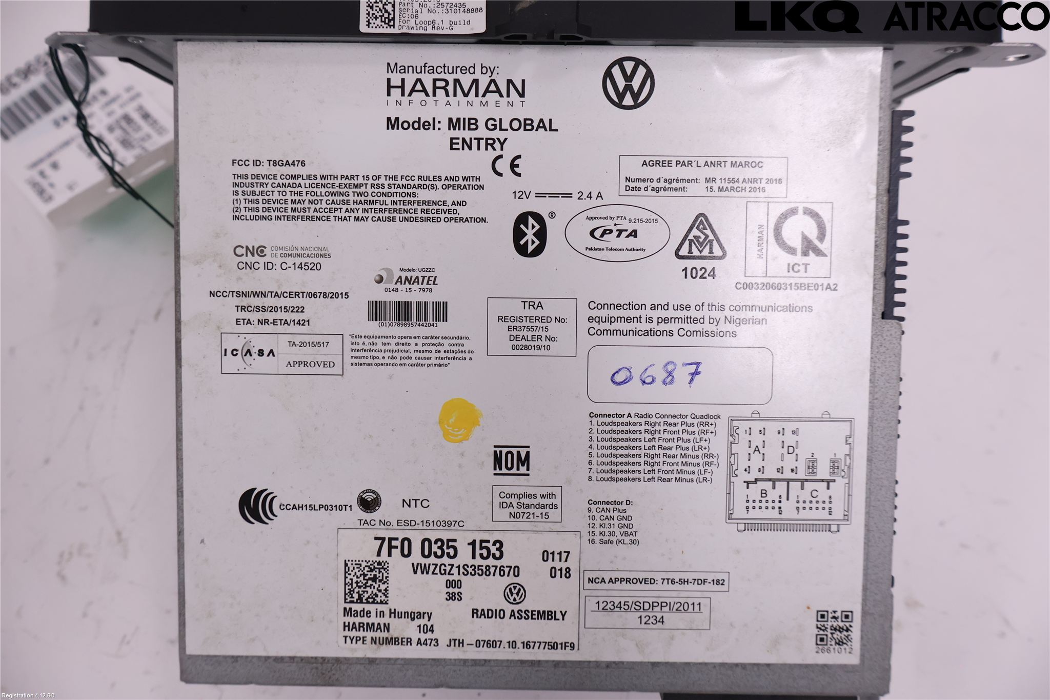 Volkswagen VW CADDY 16-20 Cd Radio - Multimediapanel