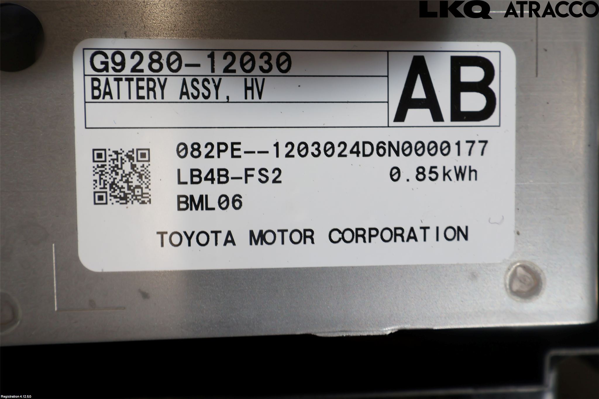 Toyota COROLLA 19- Batteri Högspänning