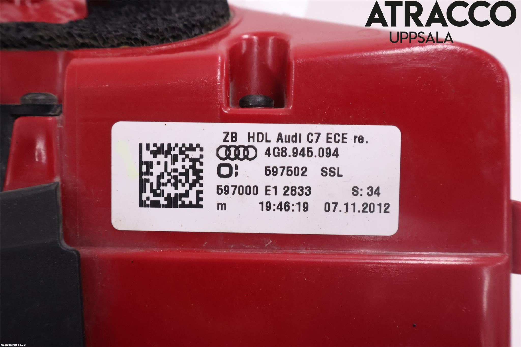 Audi A7/S7 4G 11-17 Bakljus Lucka Hö