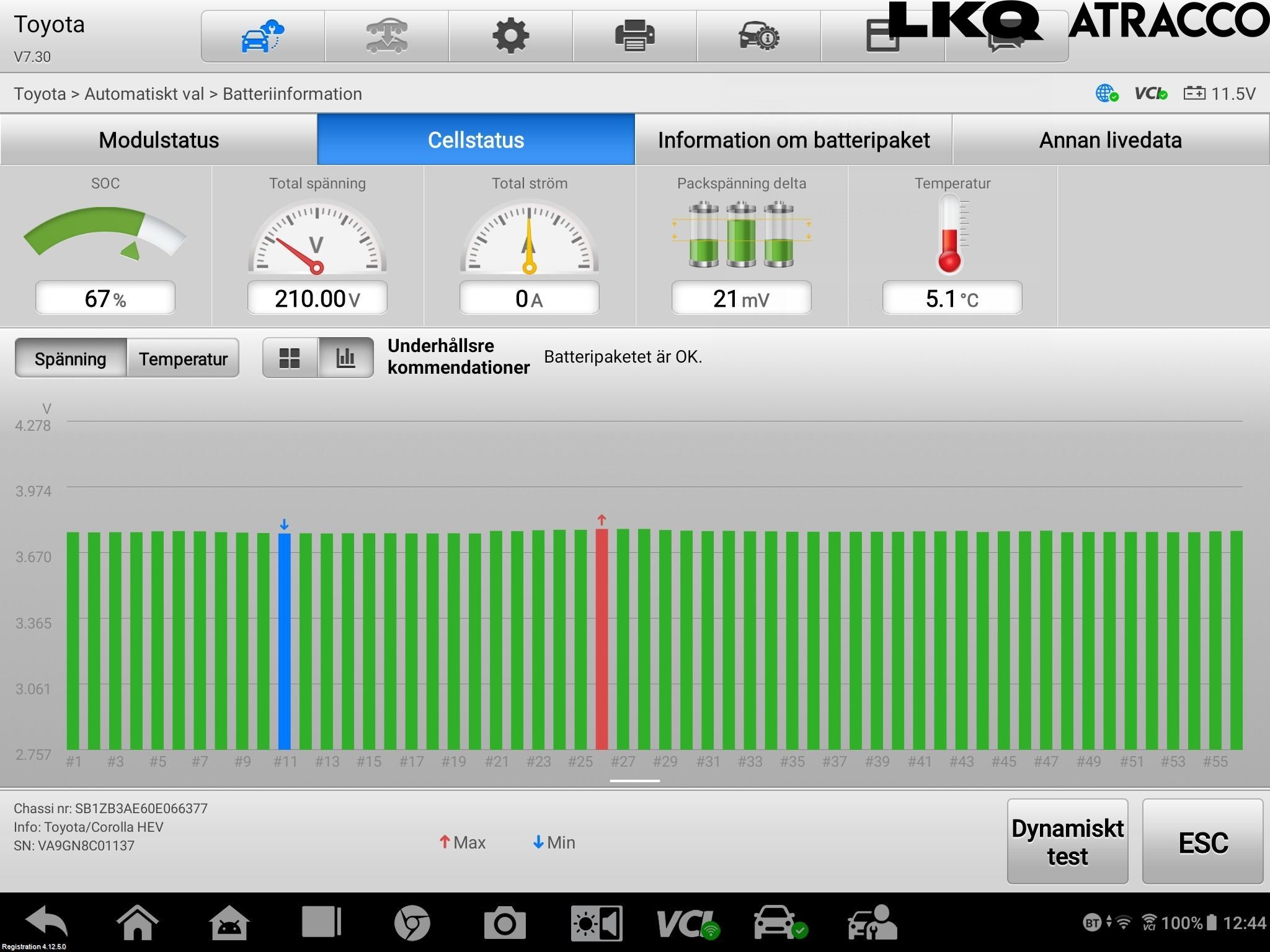 Toyota COROLLA 19- Batteri Högspänning