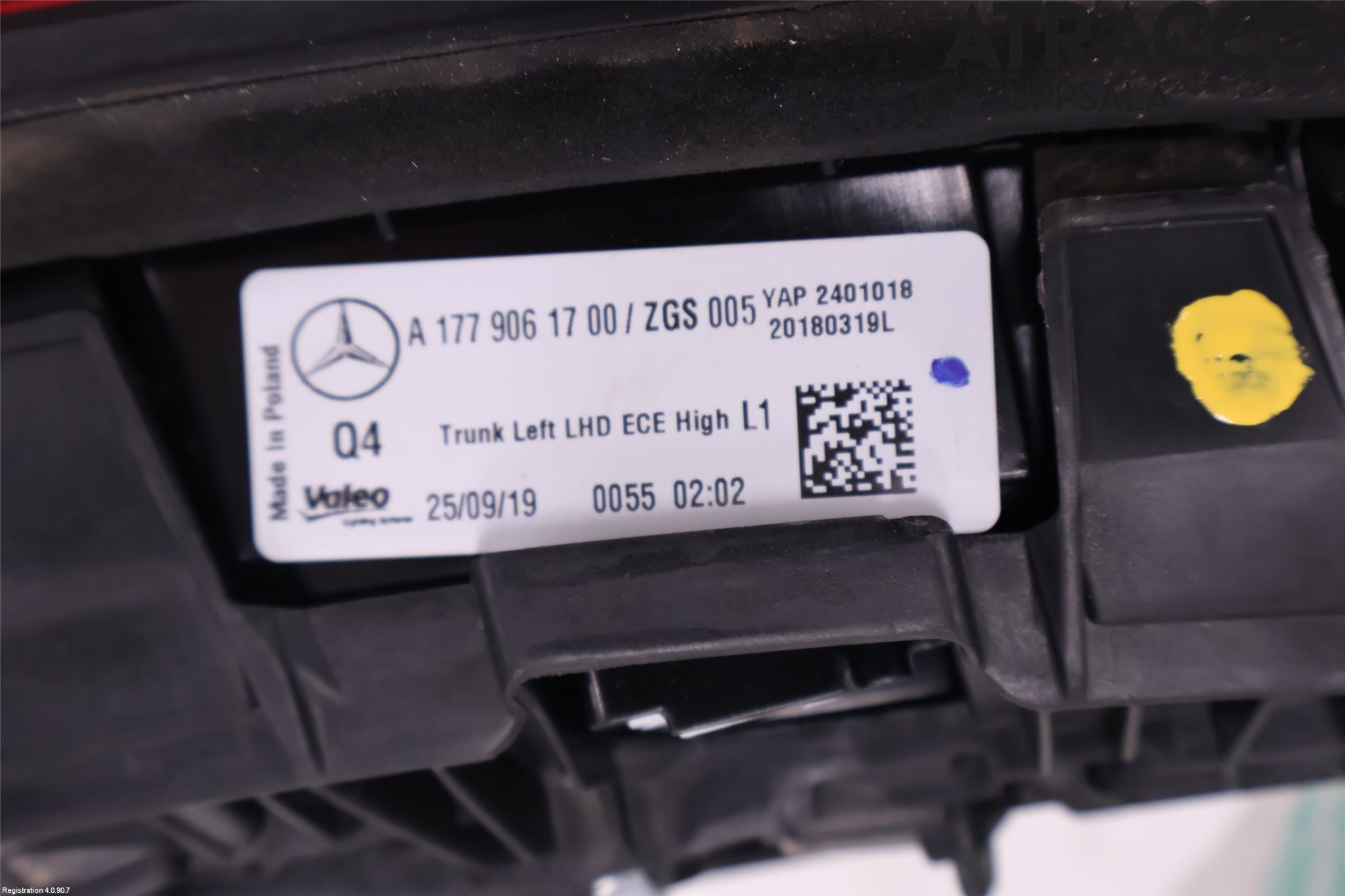 Mercedes-Benz MB A-KLASS (W177) 18- Bakljus Lucka Vä