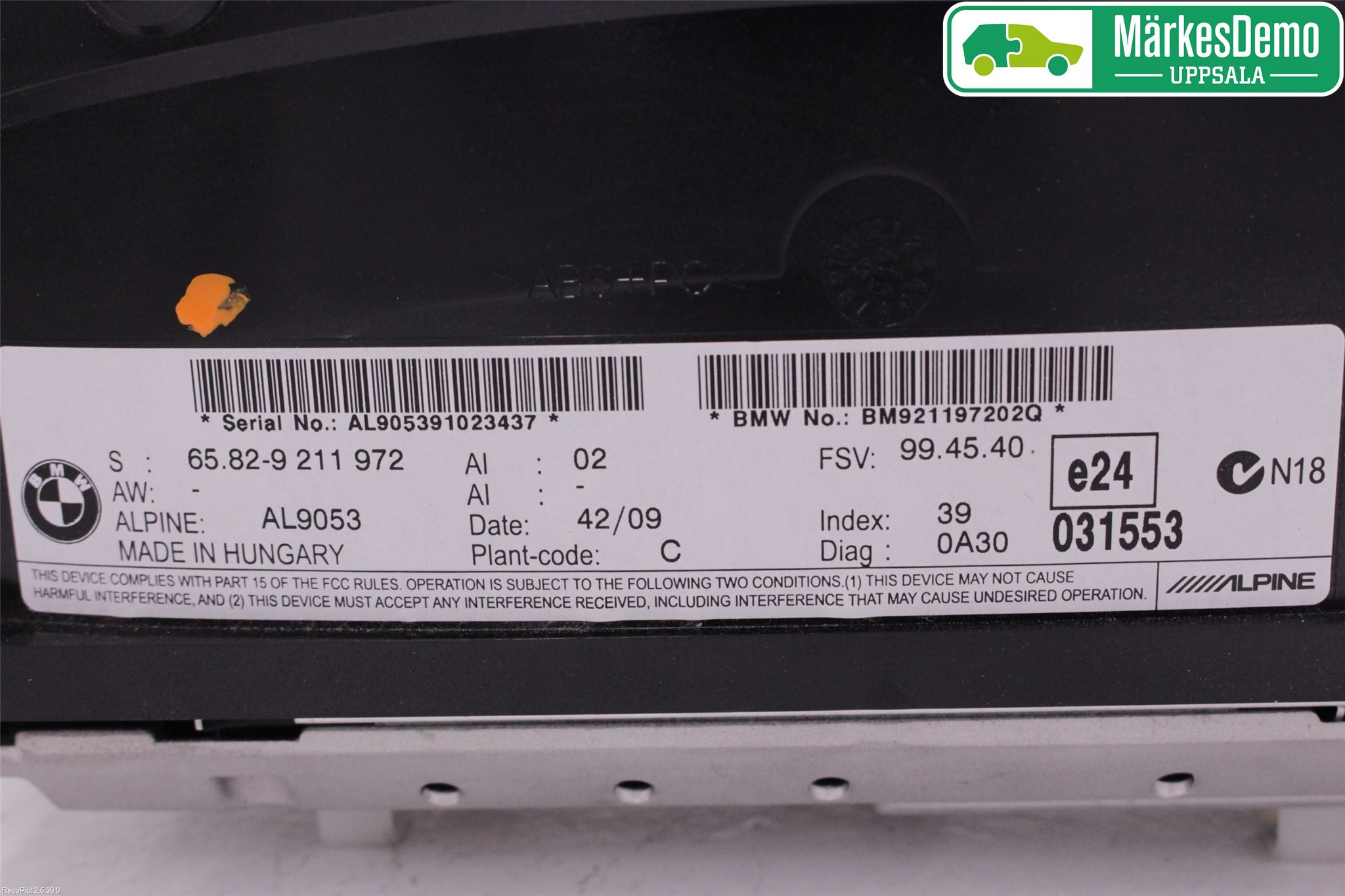 BMW 5 E60/61 Sed/Tou 02-10 Bildskärm