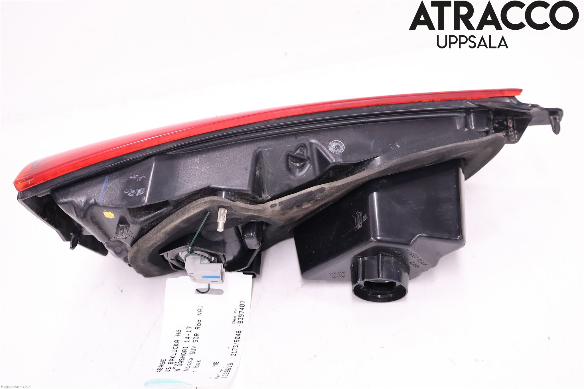 Nissan QASHQAI 14-17 Bakljus Lucka Hö