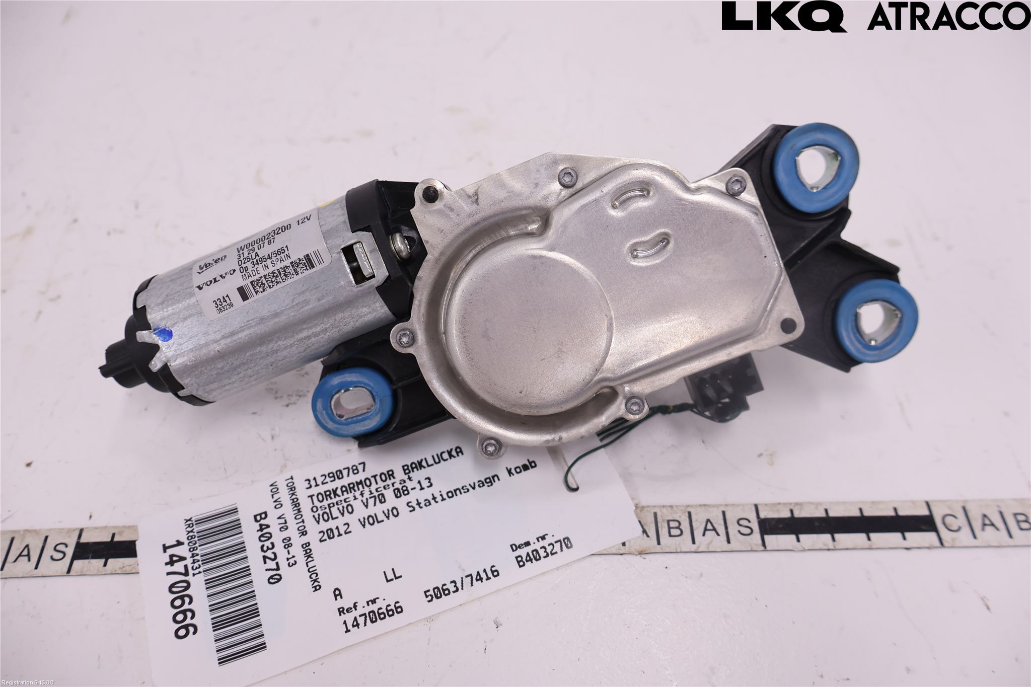 Volvo V70 08-13 Torkarmotor Baklucka