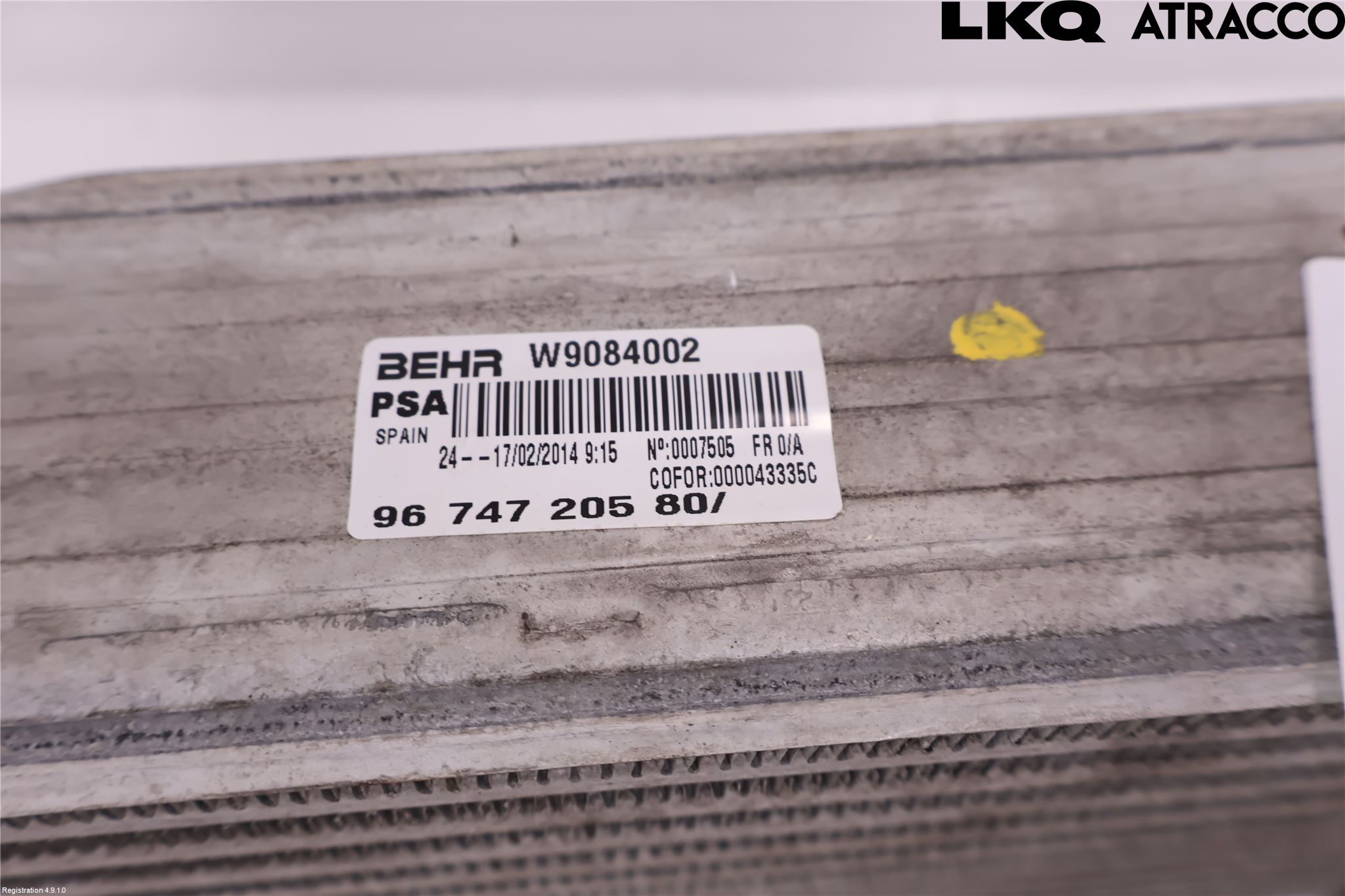 Citroen DS4 Laddluft-Intercooler Kyl