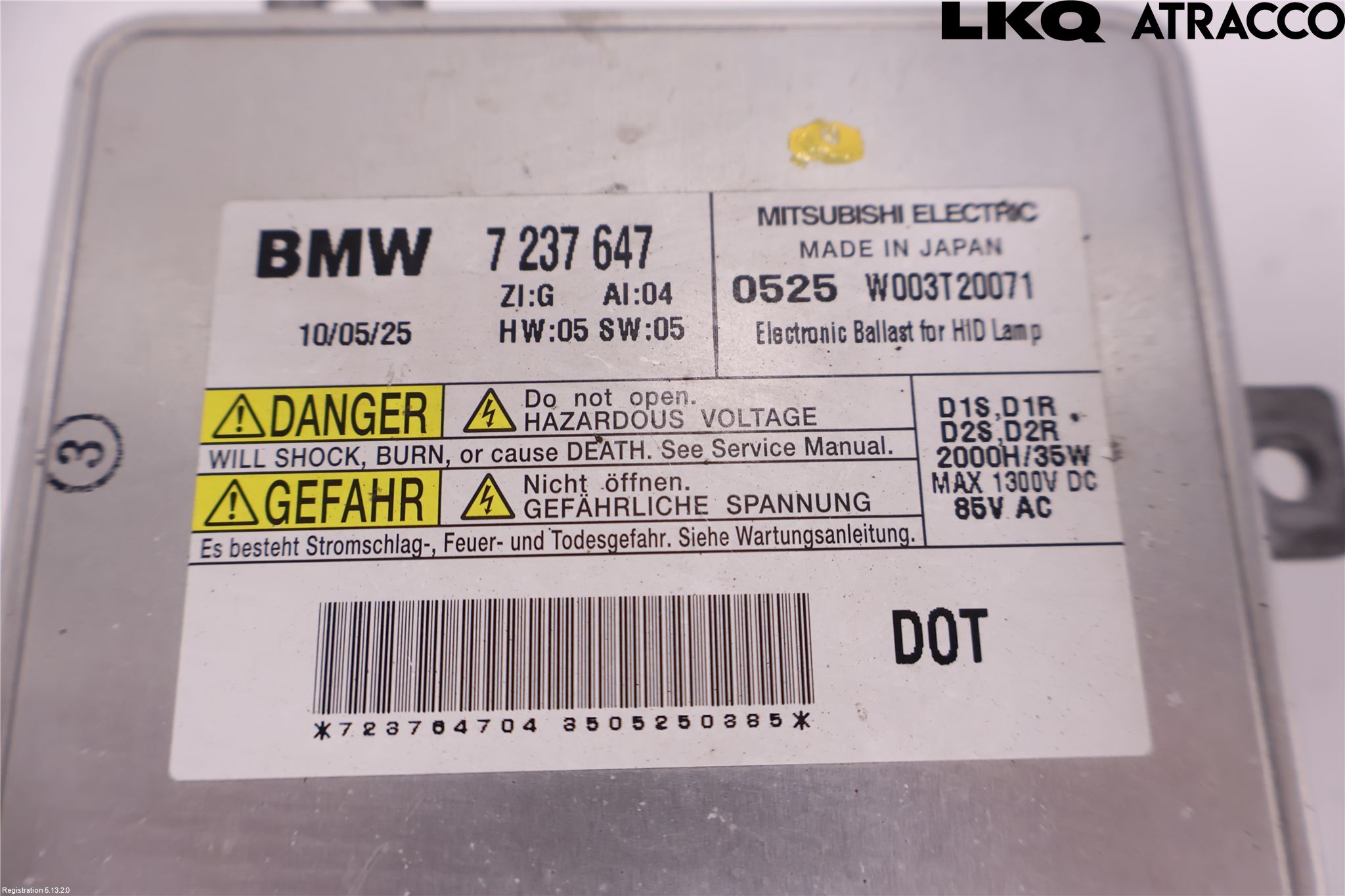 BMW 5 F10/F11/F18 09-17 Styrenhet Strålkastare