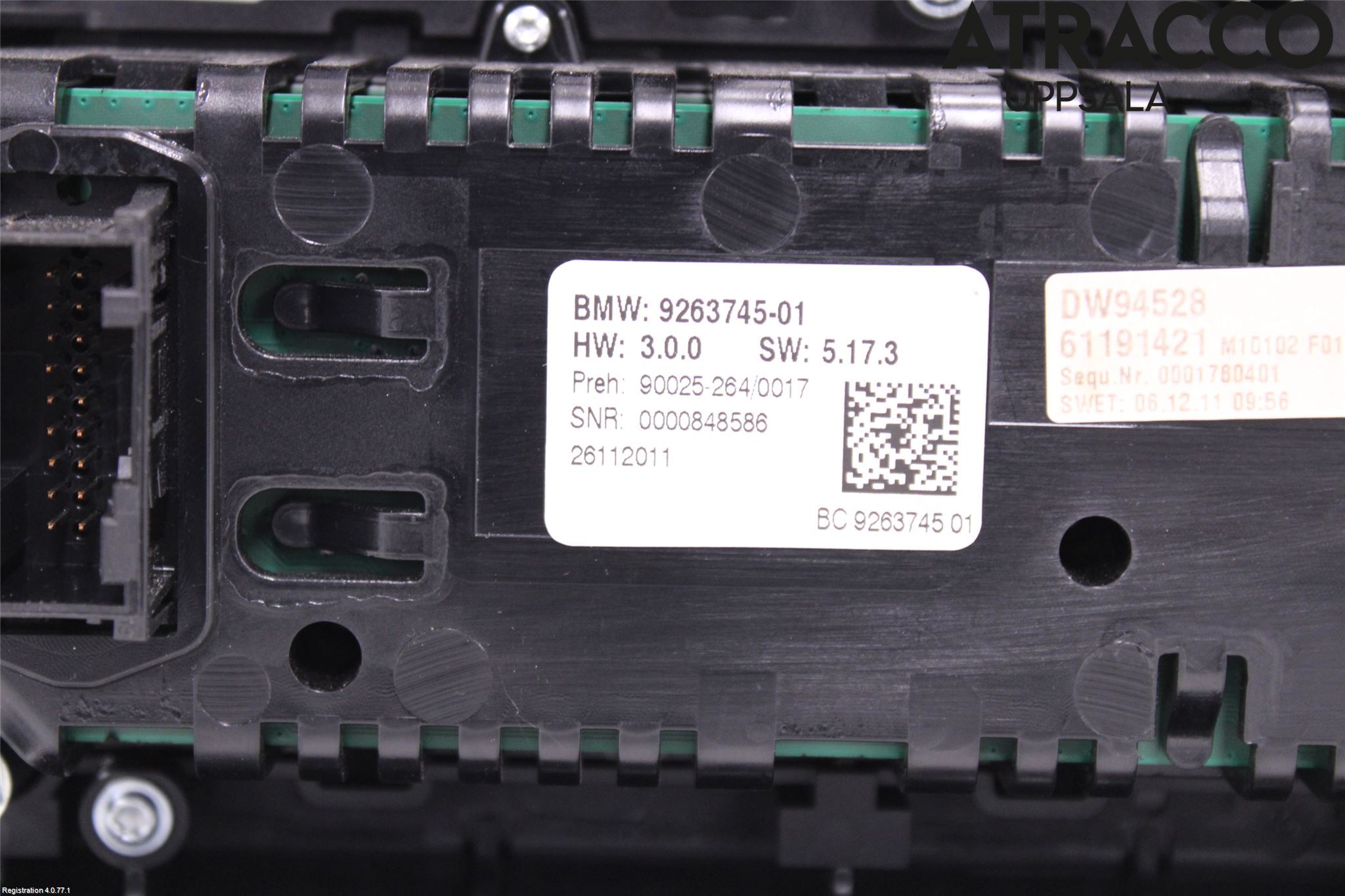 BMW 5 F10/F11/F18 09-17 Ac Styrenhet Ac Manöveren