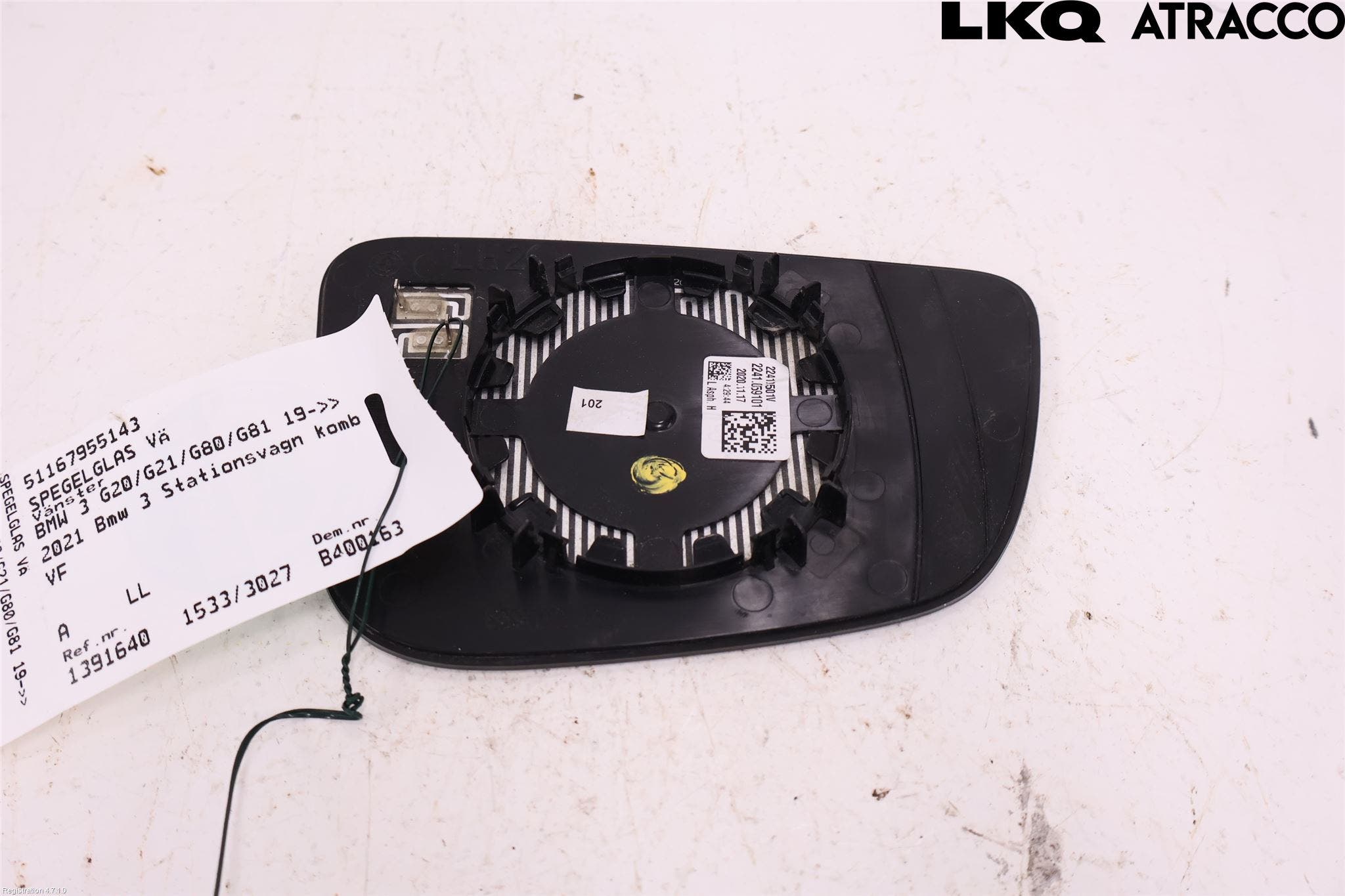 BMW 3 G20/G21/G80/G81 19- Spegelglas Vä