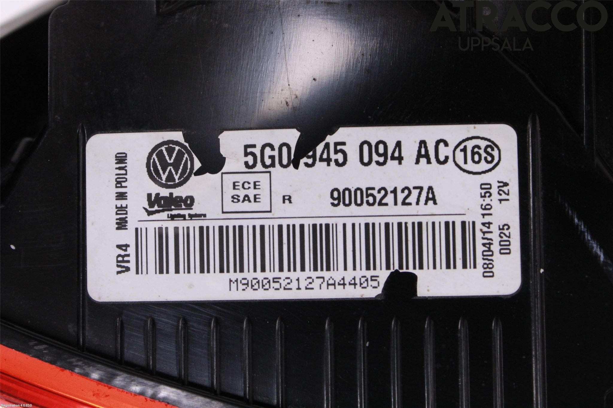 Volkswagen VW GOLF / E-GOLF VII 13-20 Bakljus Lucka Hö
