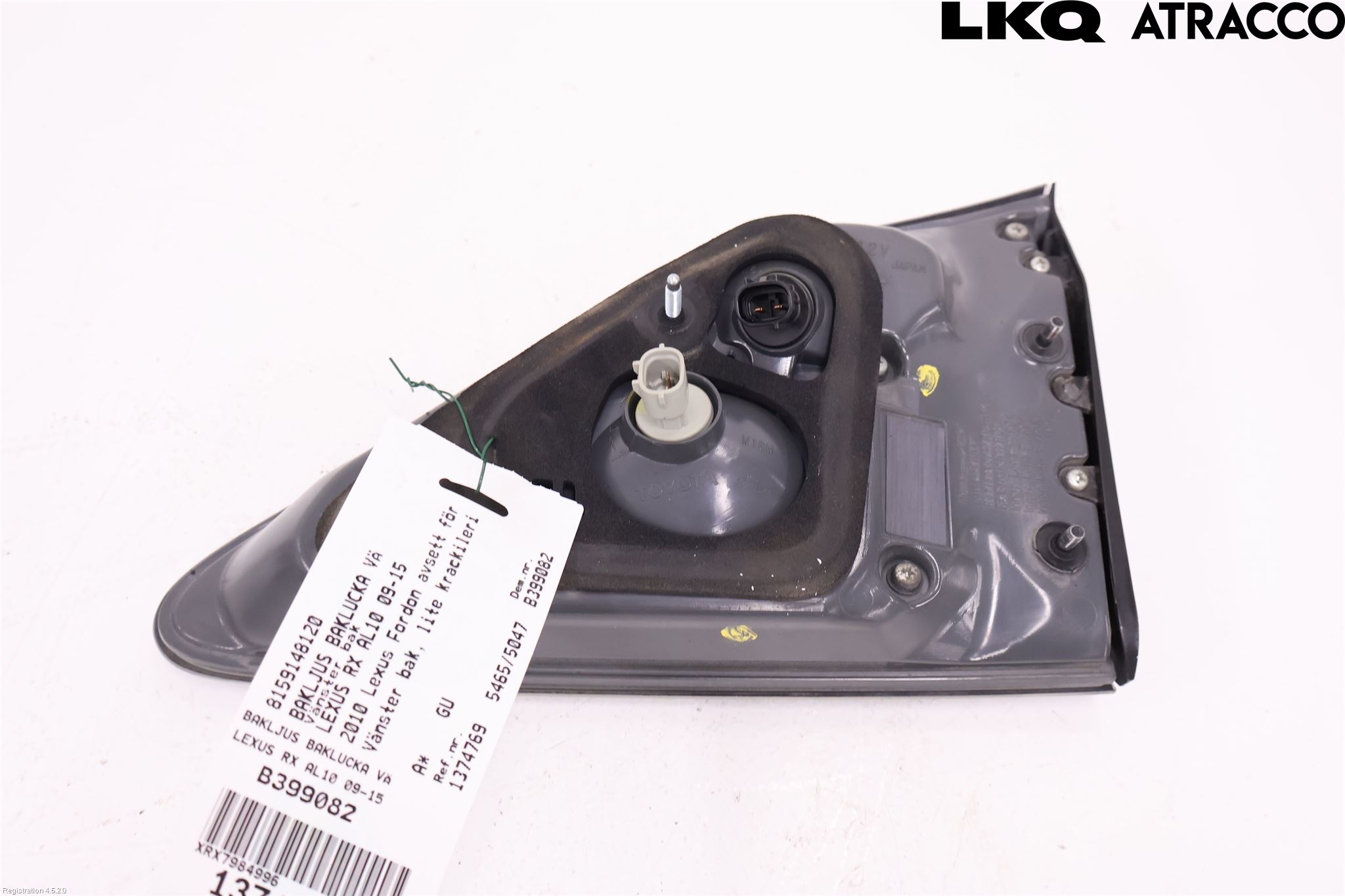 Lexus RX AL10 09-15 Bakljus Lucka Vä