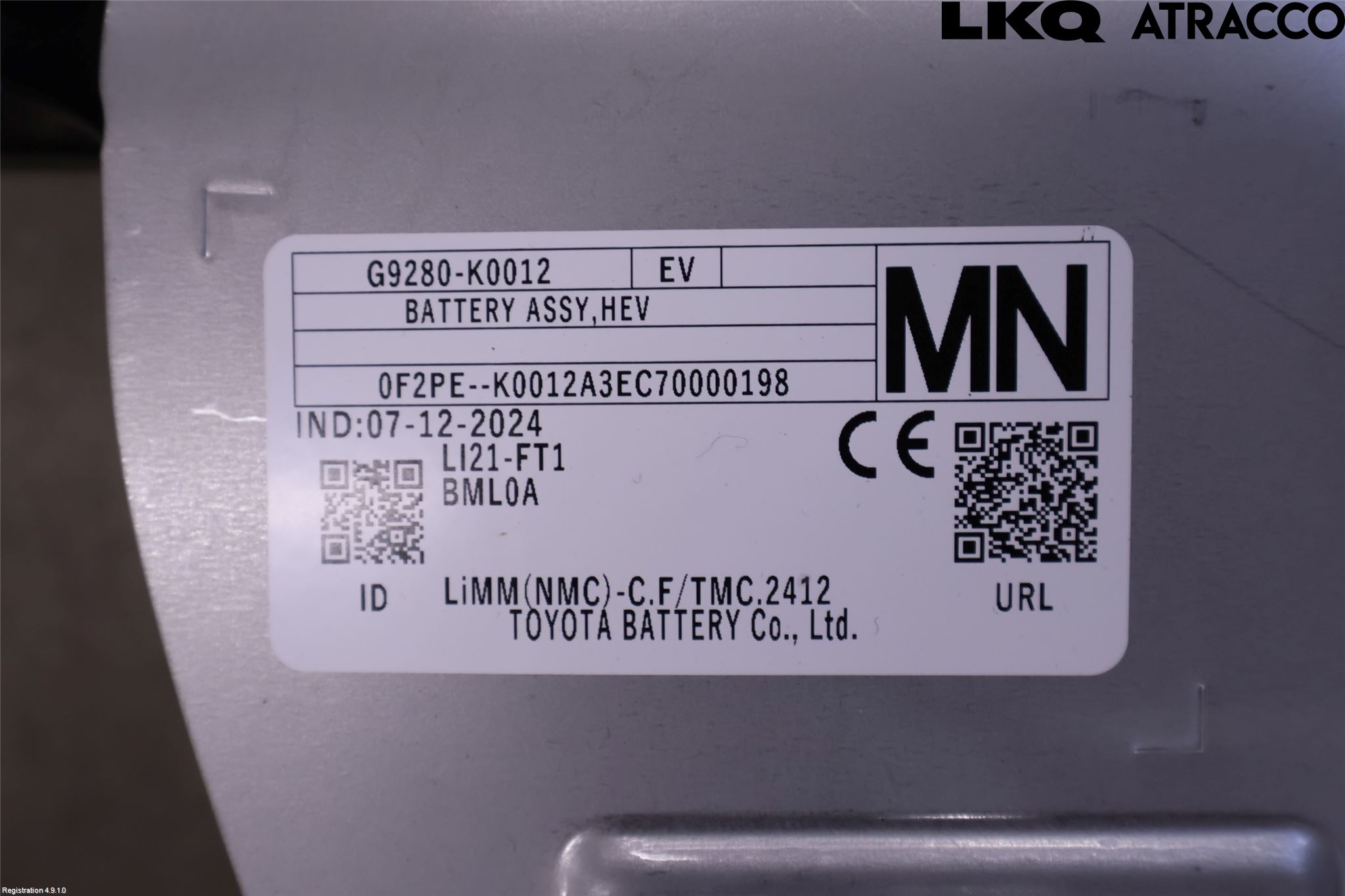 Toyota YARIS XP21 20- Batteri Högspänning