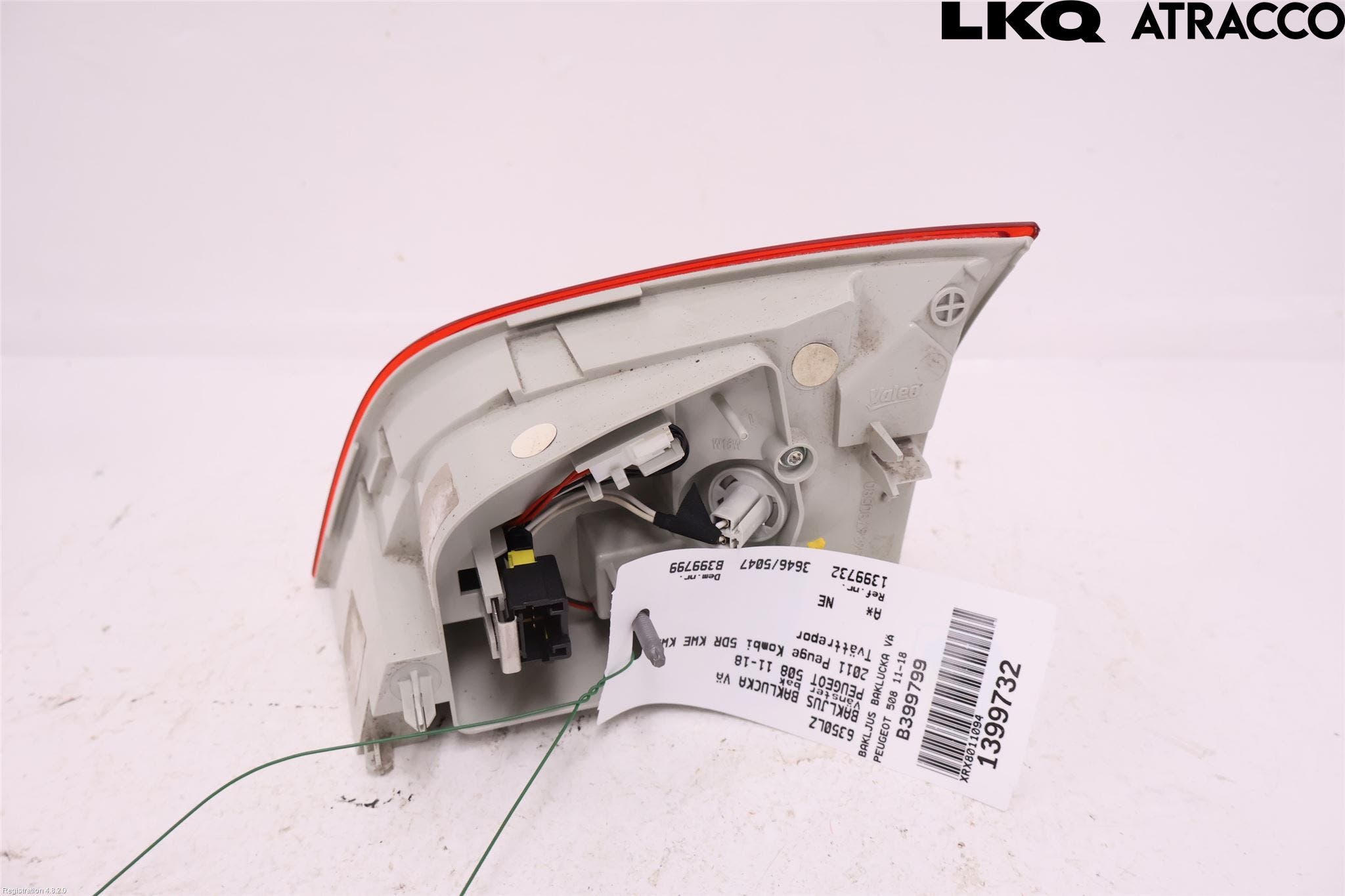 Peugeot 508 11-18 Bakljus Lucka Vä