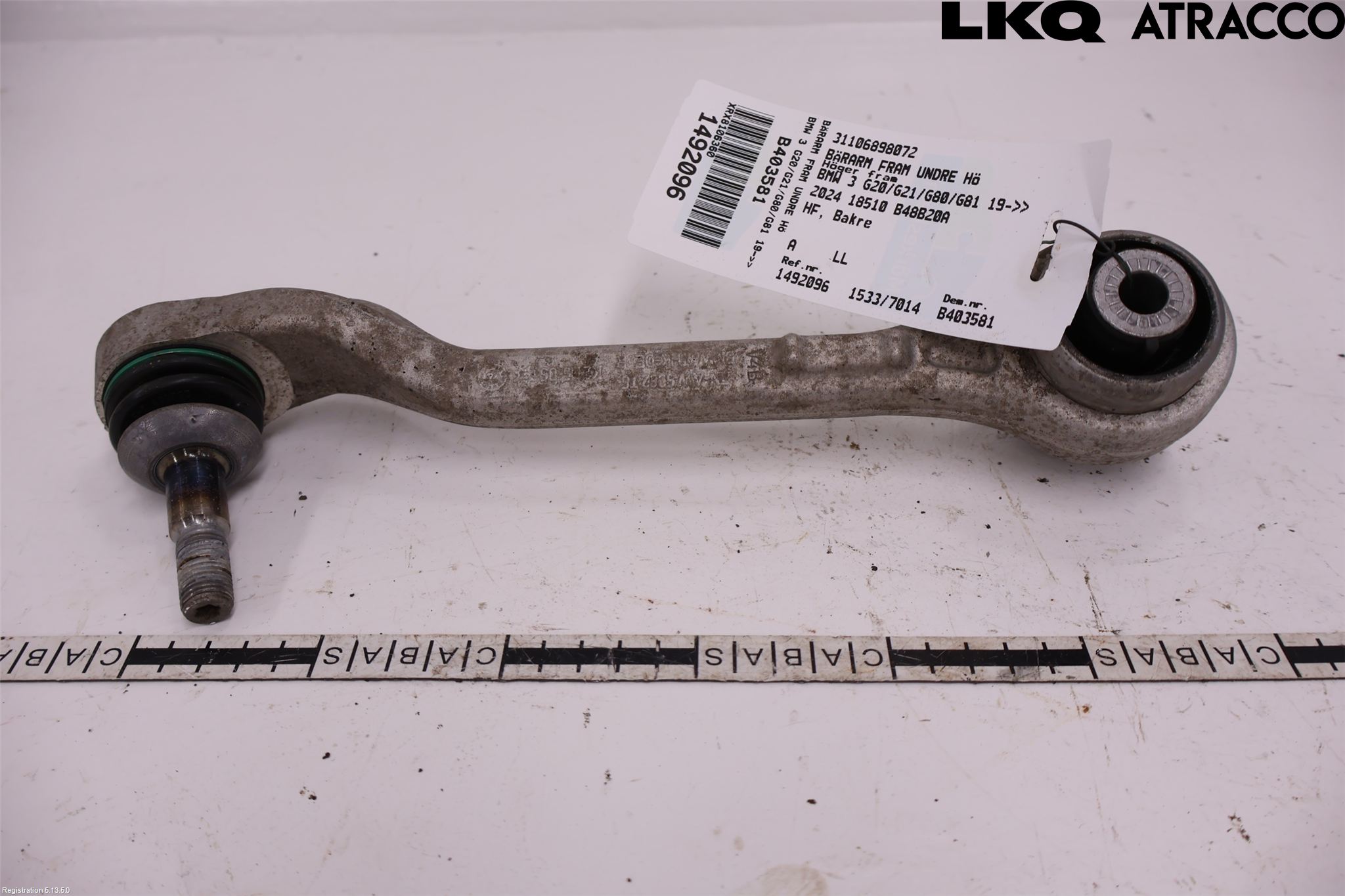 BMW 3 G20/G21/G80/G81 19- Bärarm Fram Undre Hö