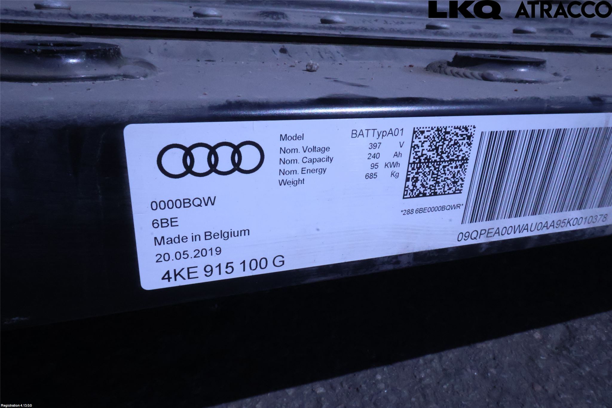 Audi E-TRON, S GE 19- Batteri Högspänning