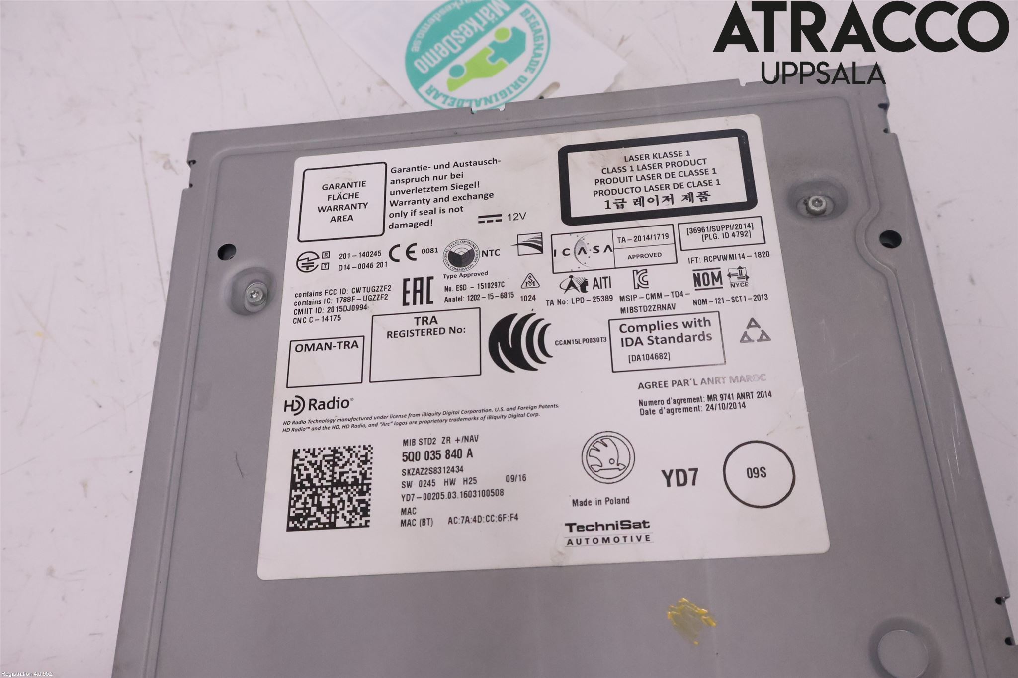 Skoda RAPID Styrenhet Multimedia