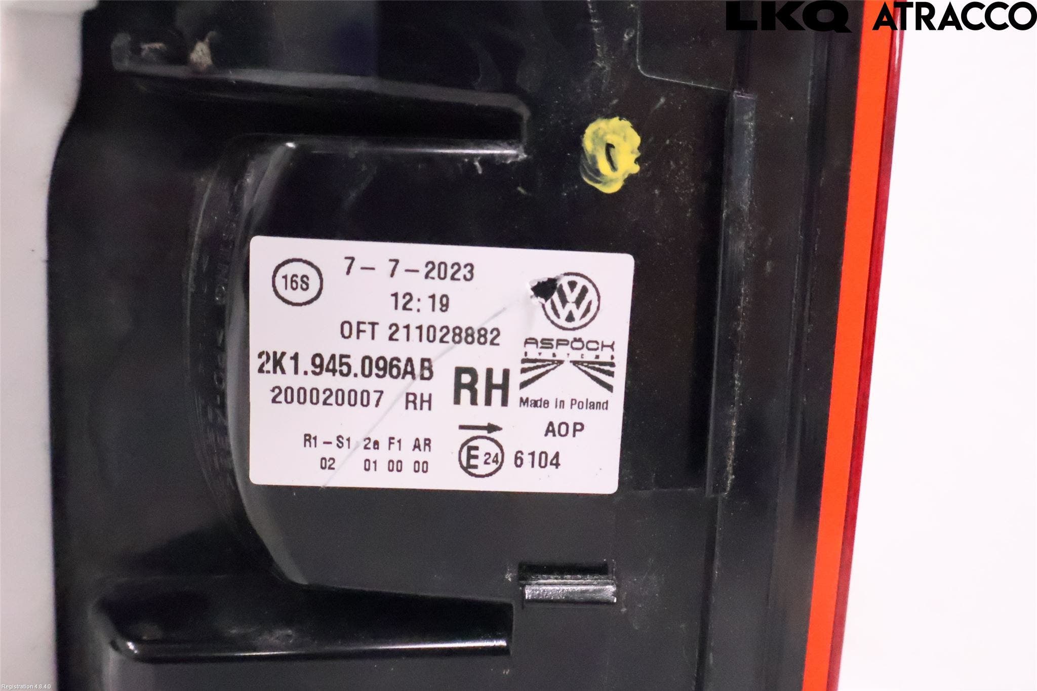 Volkswagen VW CADDY 16-20 Bakljus Höger