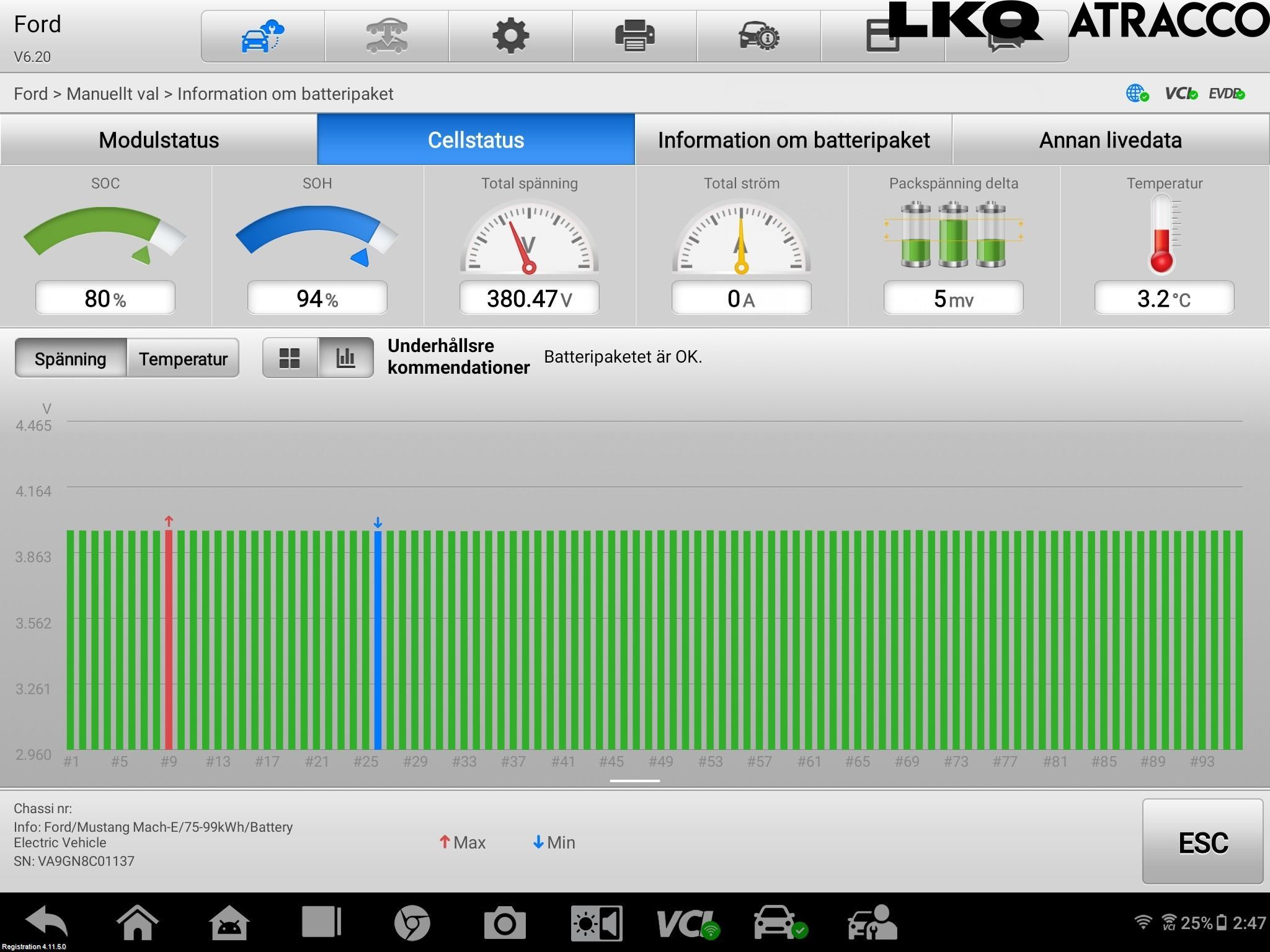 Ford MUSTANG Mach-E 21- Batteri Högspänning