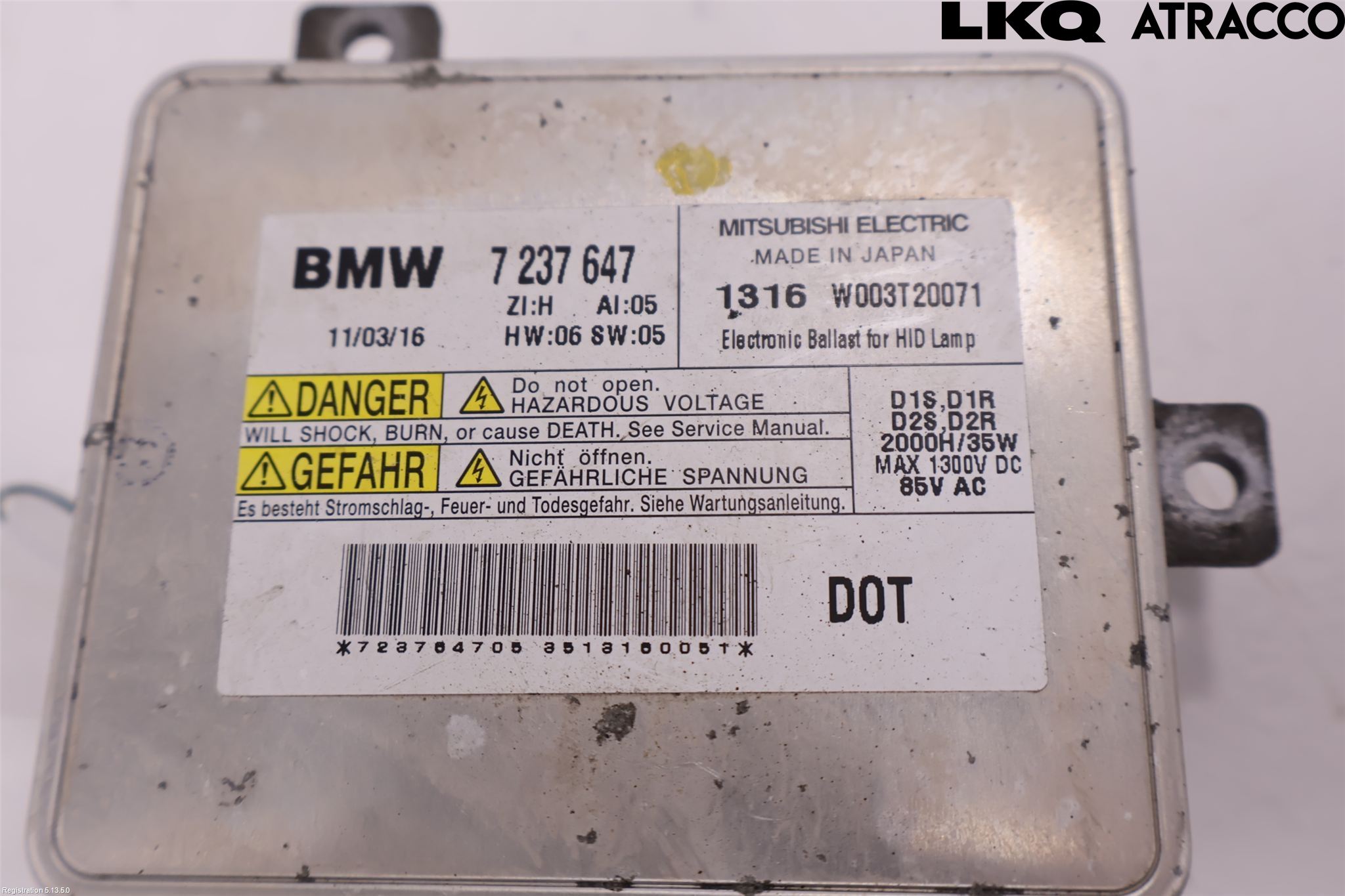 BMW 5 F10/F11/F18 09-17 Styrenhet Strålkastare