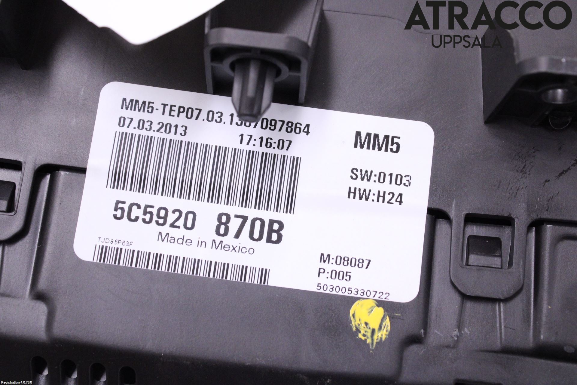 Volkswagen VW BEETLE 12- Instrument Hast